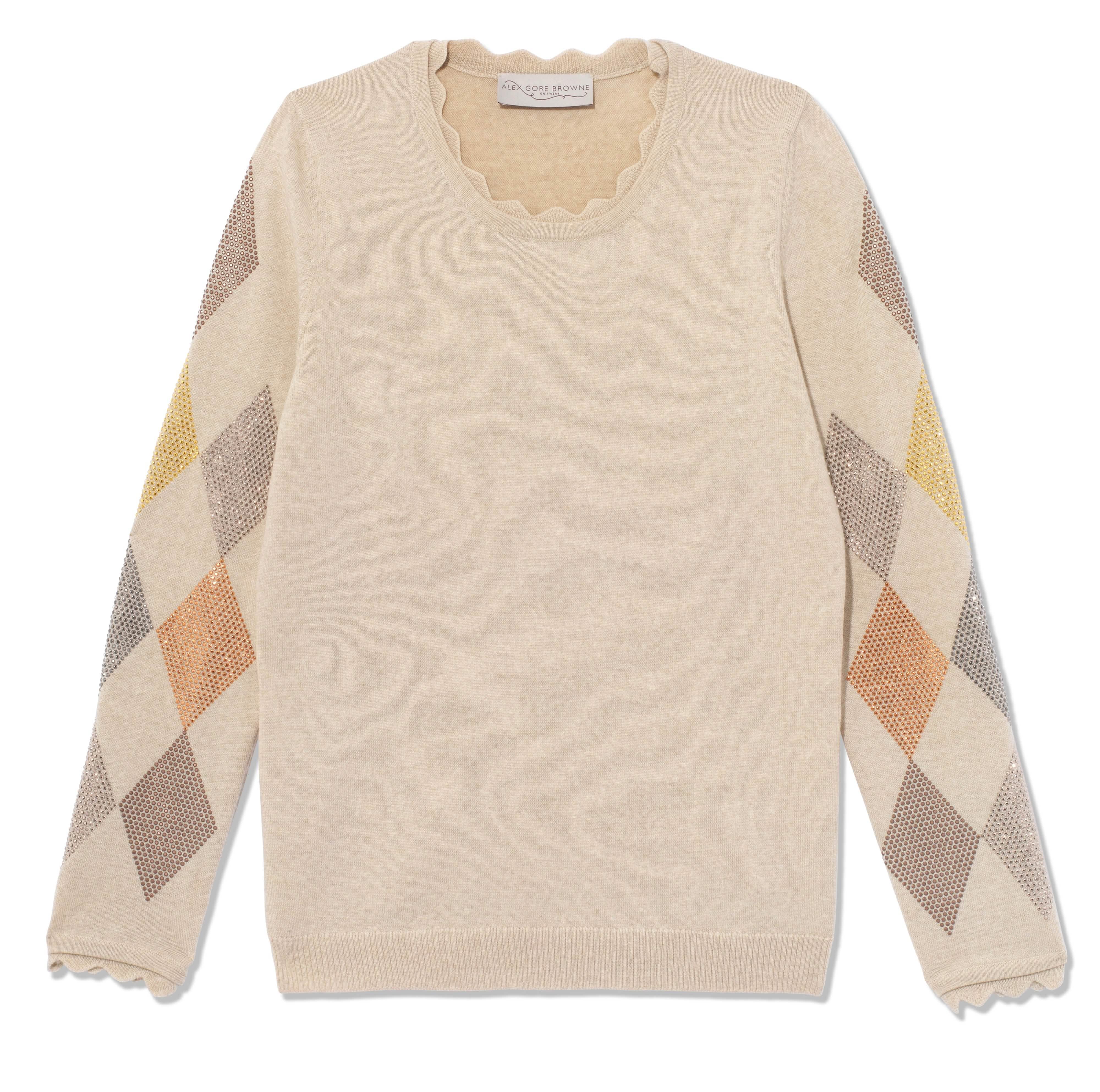 Diamond Sleeve Sweater - Beige