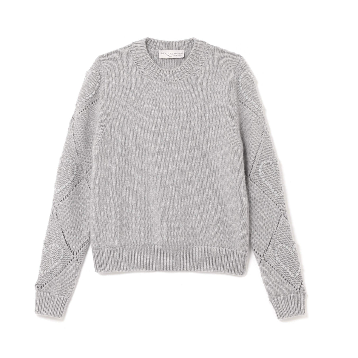 Bobble Stitch Heart Sweater - Grey
