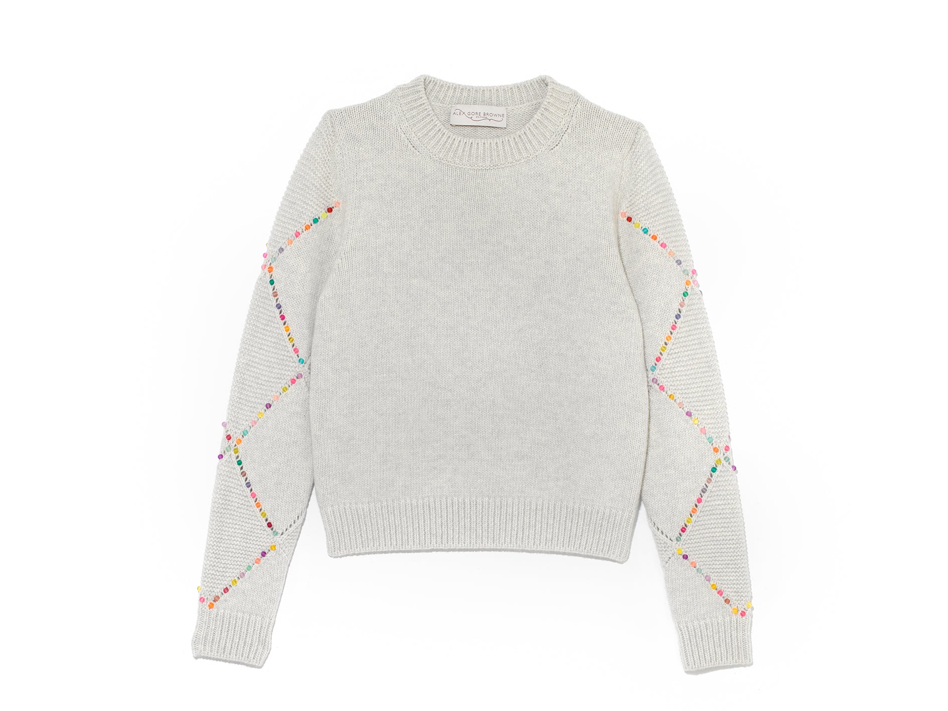Harlequin Multi Beaded Sweater - Silver Grey