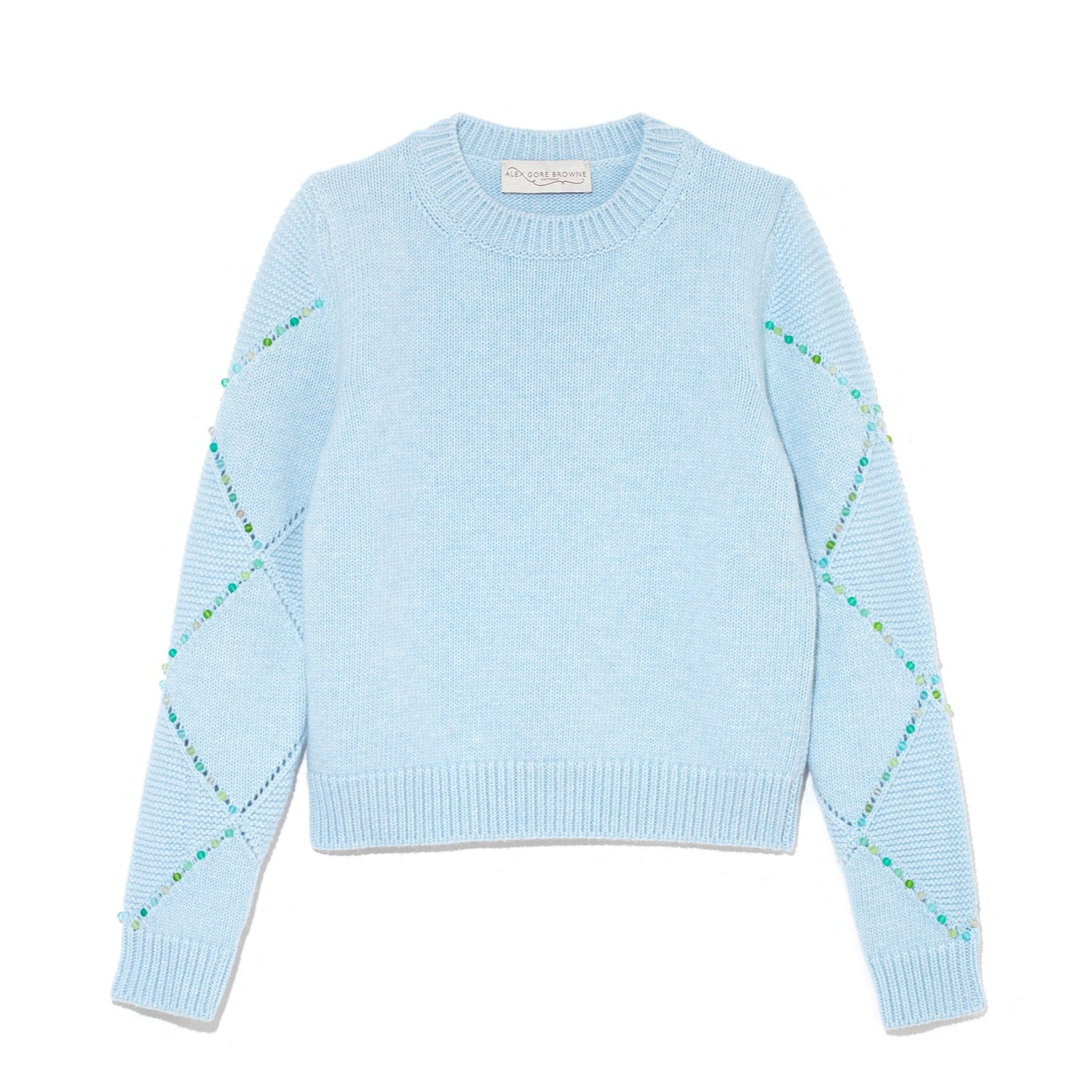 Harlequin Multi Beaded Sweater - Washed Denim