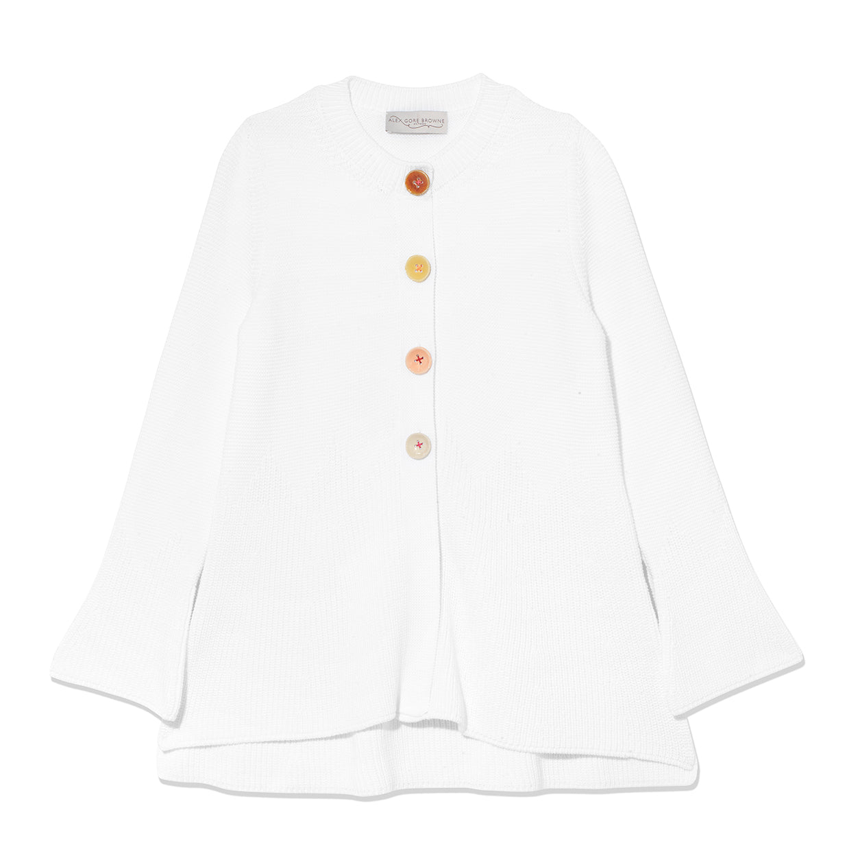 Cotton Teddy Heart Button Jacket - White