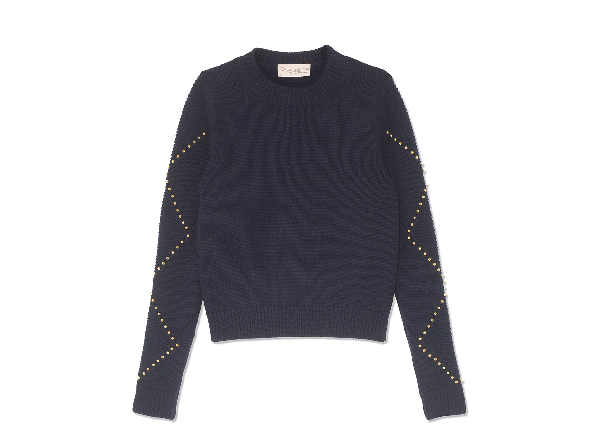 Harlequin Beaded Sweater - Navy