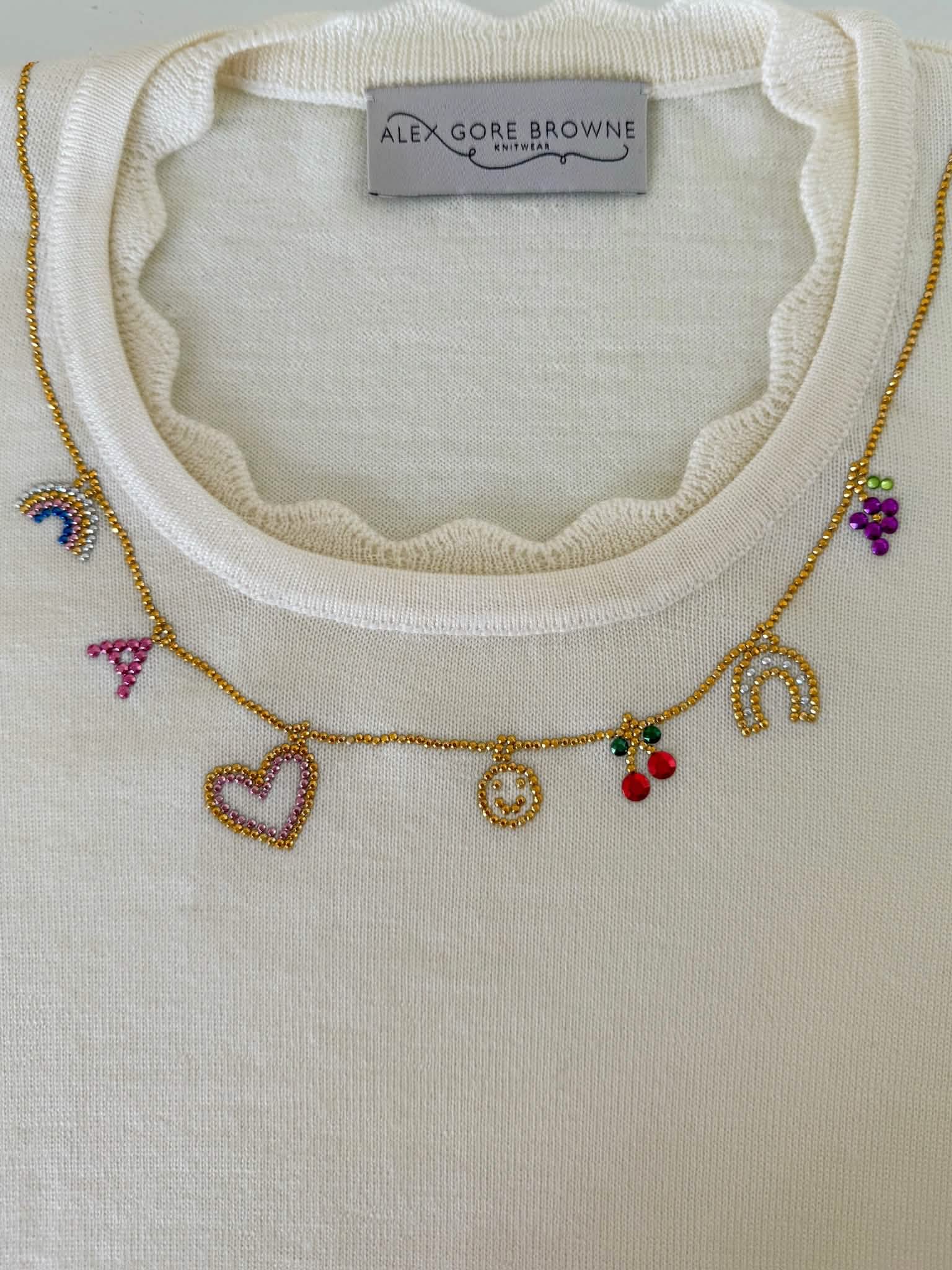 Charm Necklace Sweater - Buttermilk