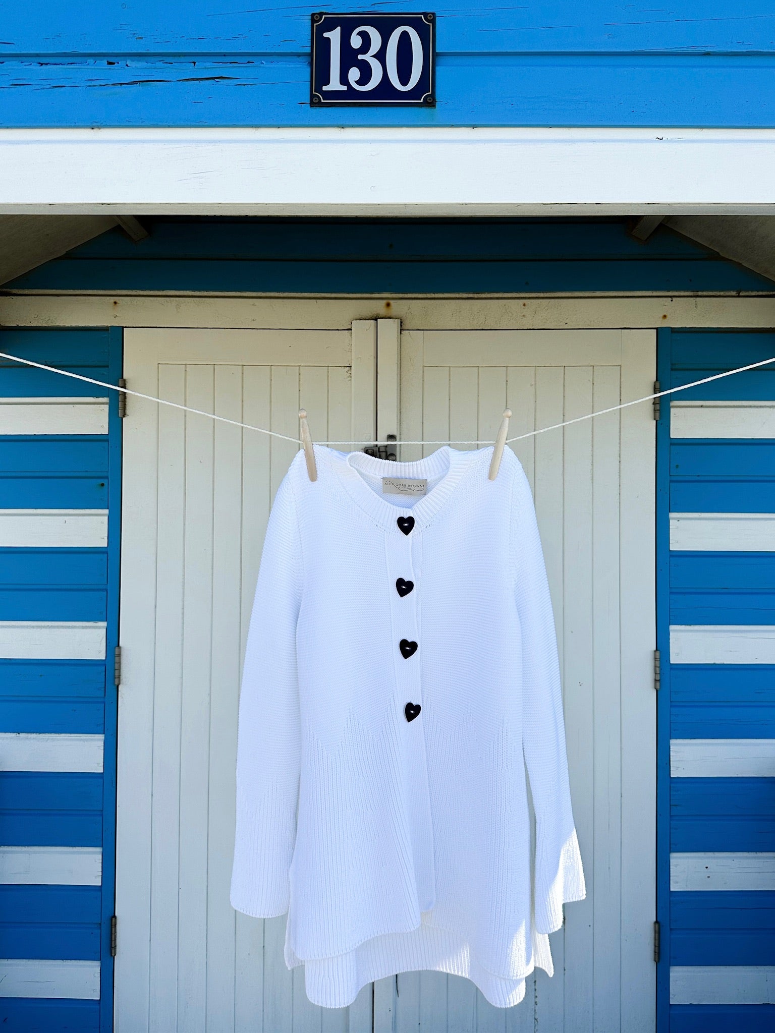 Cotton Teddy Heart Button Jacket - White
