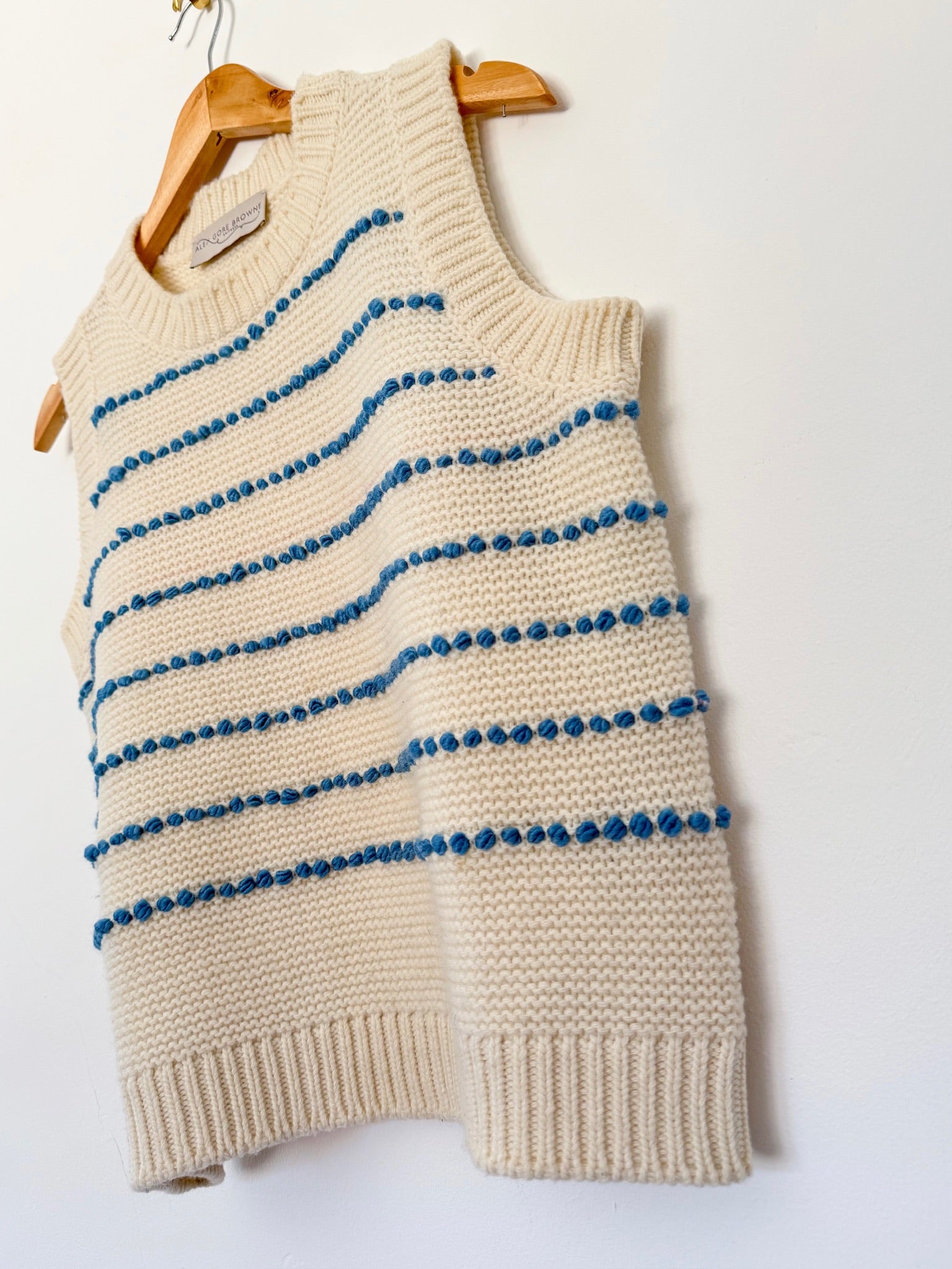 Bobble Breton Tank - Cream/Sky Blue