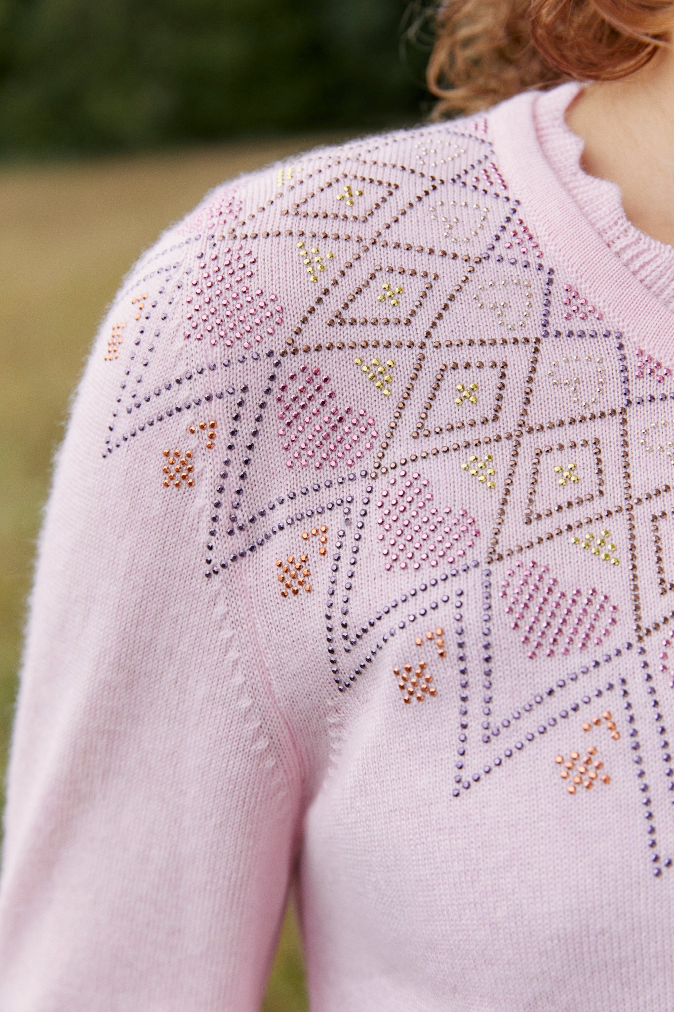 Fair Isle Heart Sweater - Pink