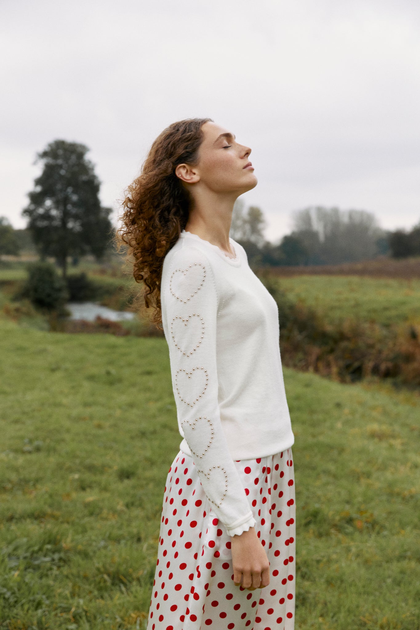 Heart Sleeve Sweater - Buttermilk