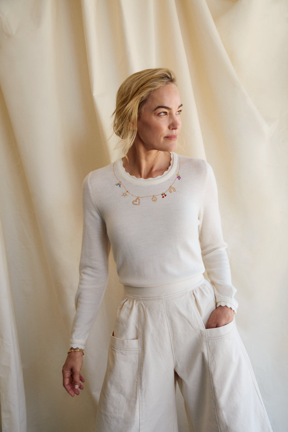 Customisable Charm Sweater - Buttermilk