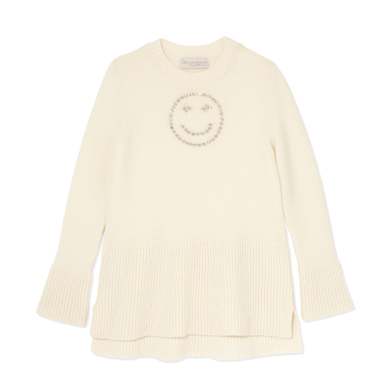 Crystal Happy Teddy Sweater - Cream