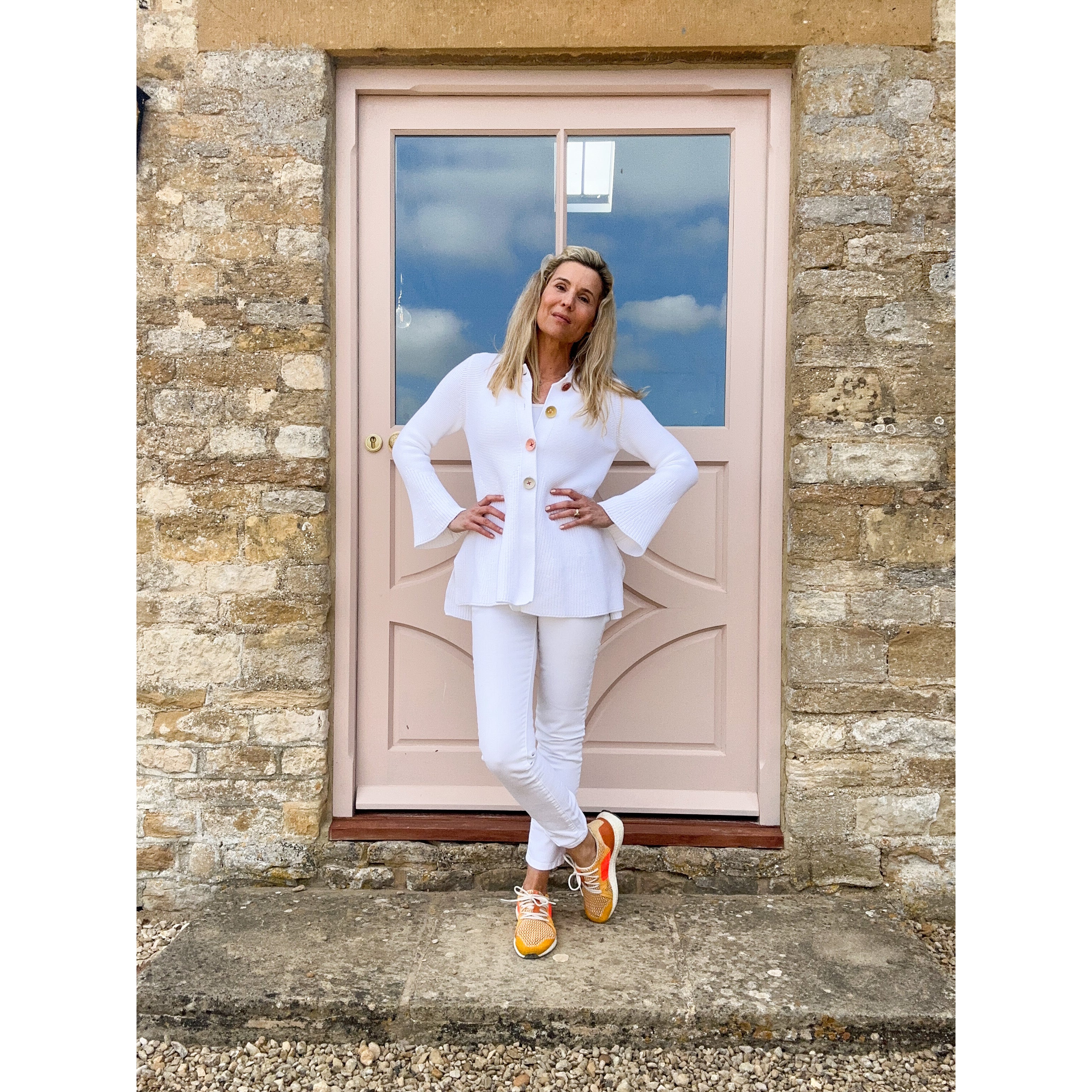 Cotton Teddy Heart Button Jacket - White