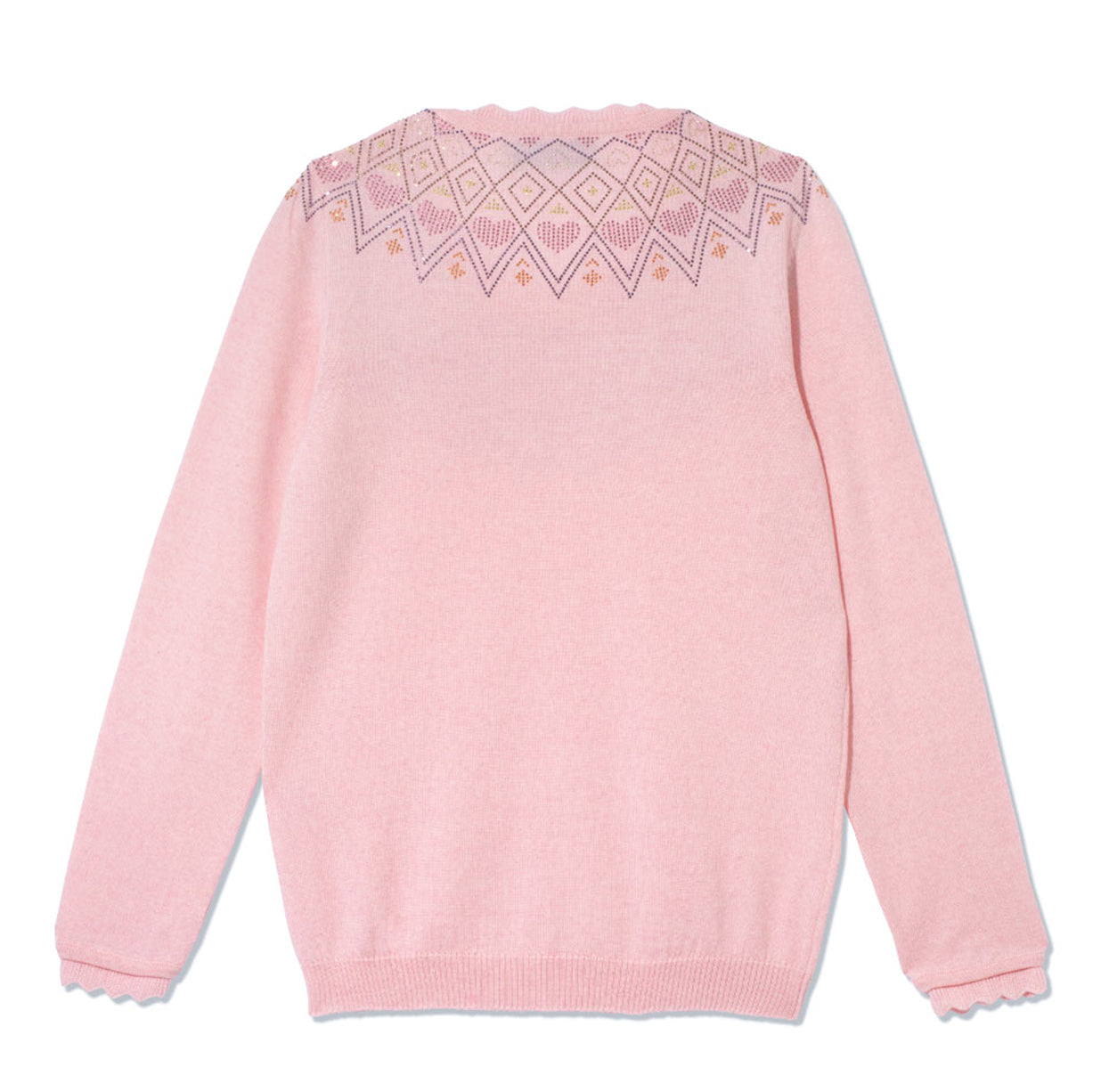 Fair Isle Heart Sweater - Pink