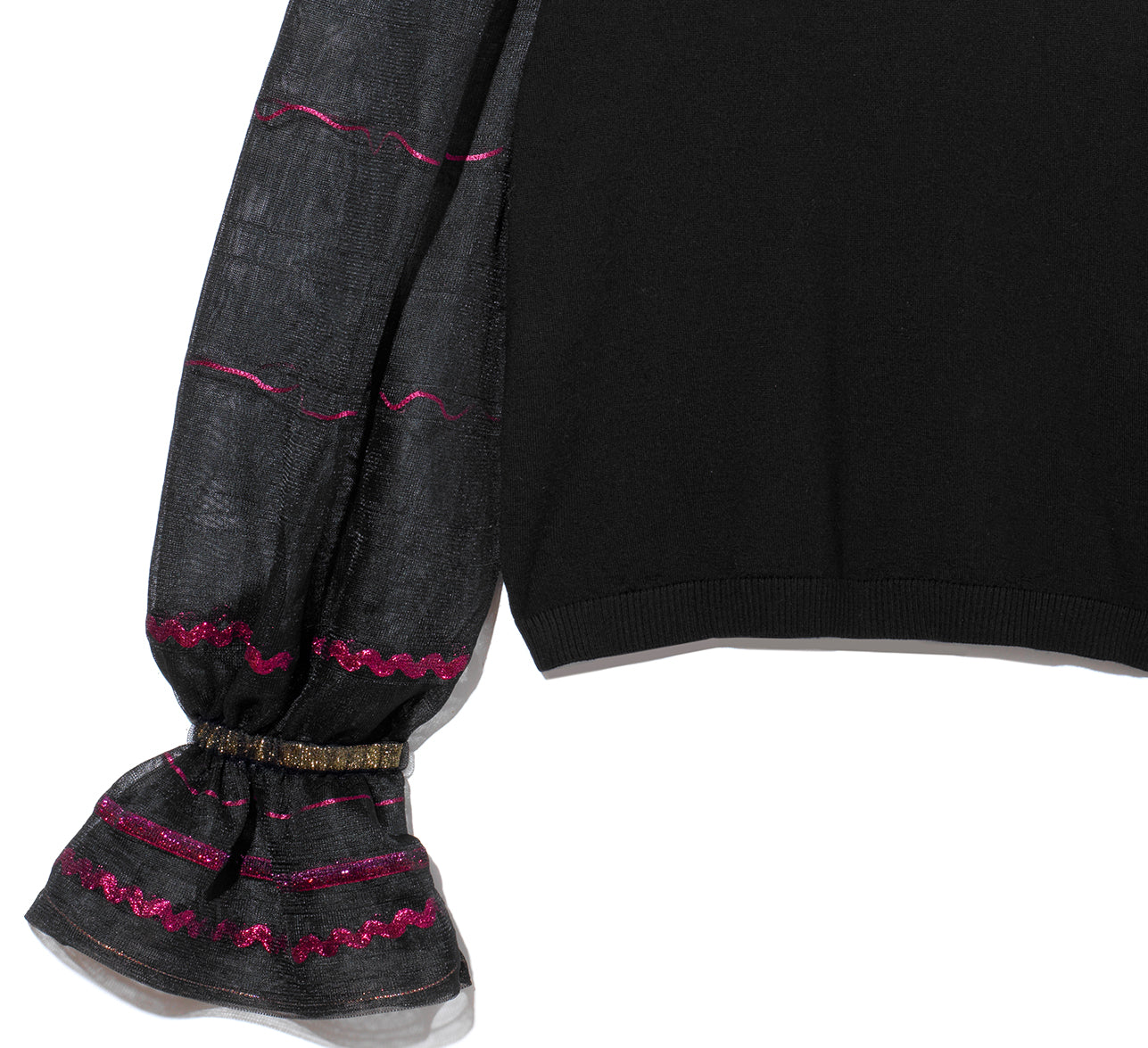 Carousel Sweater - Multi Ribbon stripe - Black