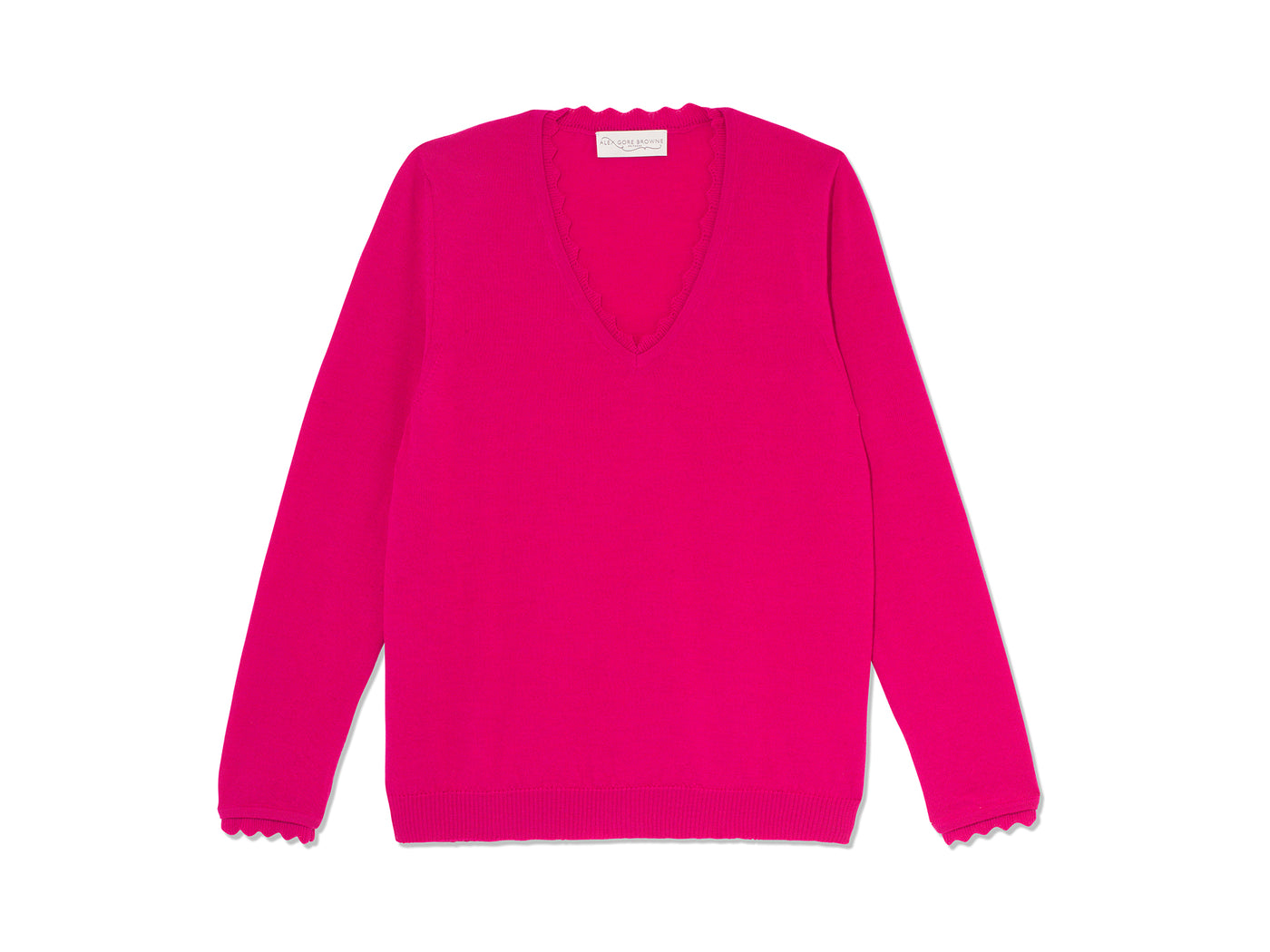 Basic V Neck Sweater - Raspberry