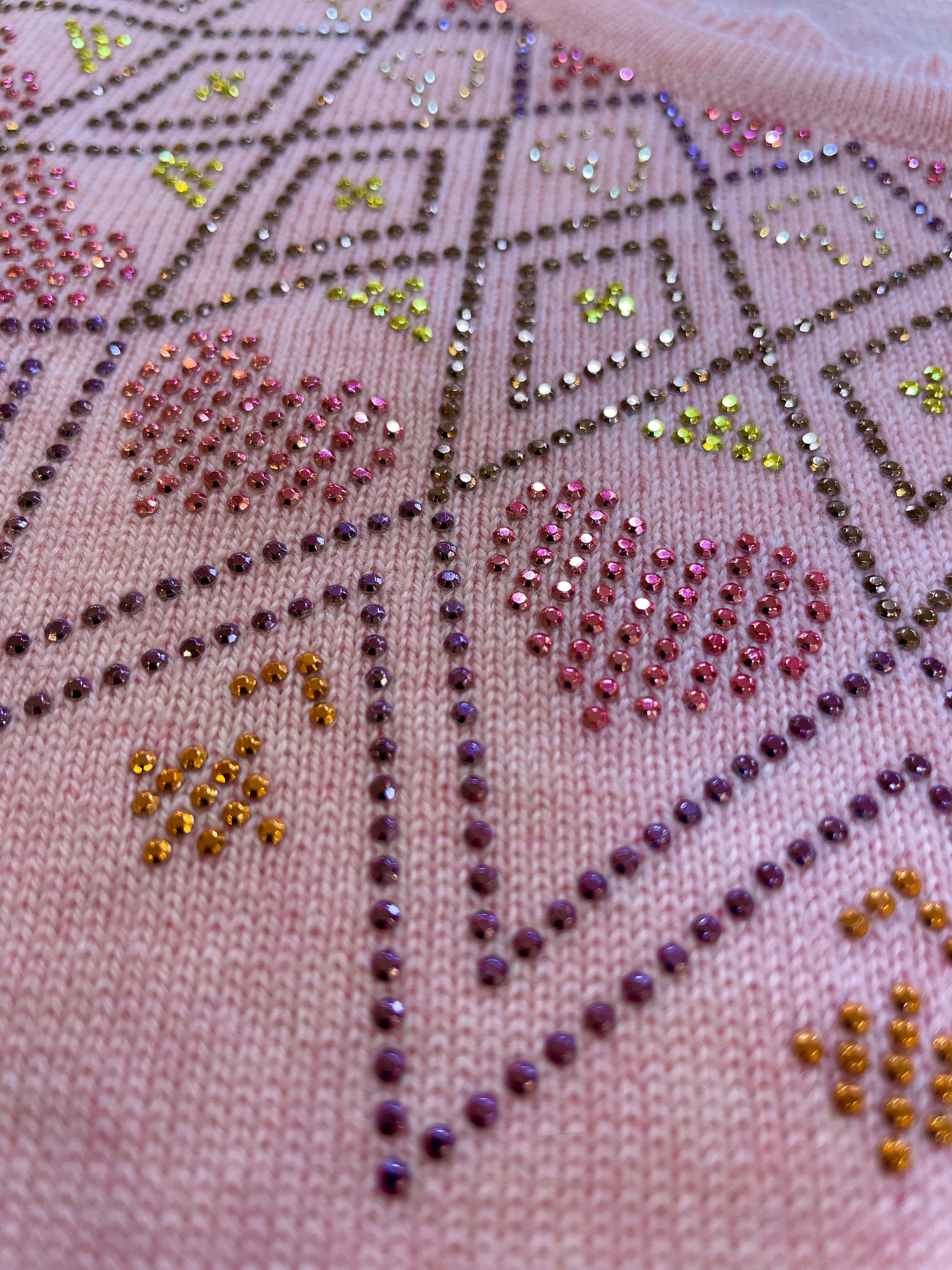 Fair Isle Heart Sweater - Pink