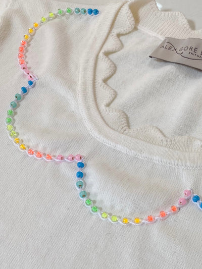 Cotton Rainbow Sprinkles Sweater - Marshmallow