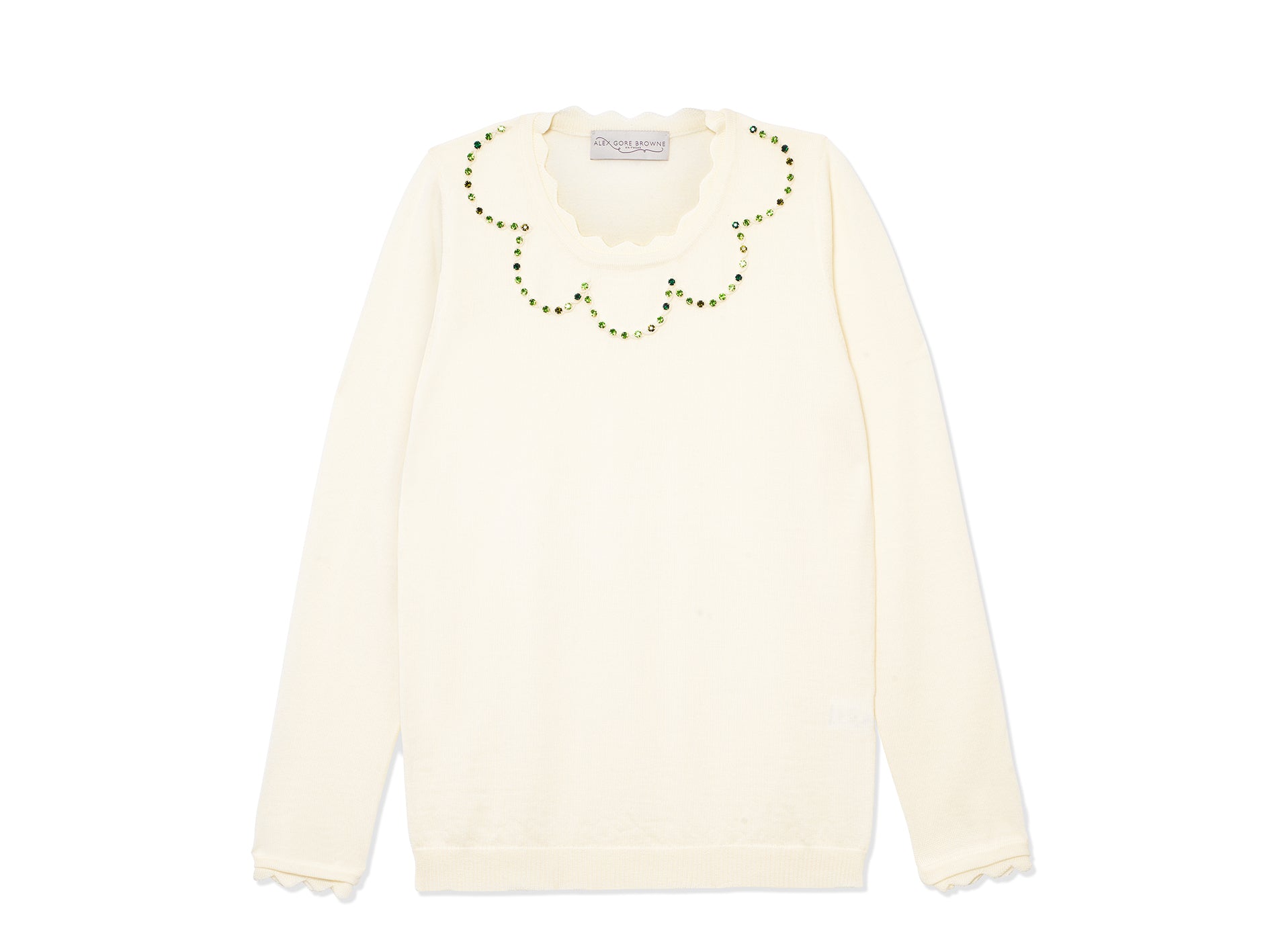 Crystal Scallop Sweater - Buttermilk