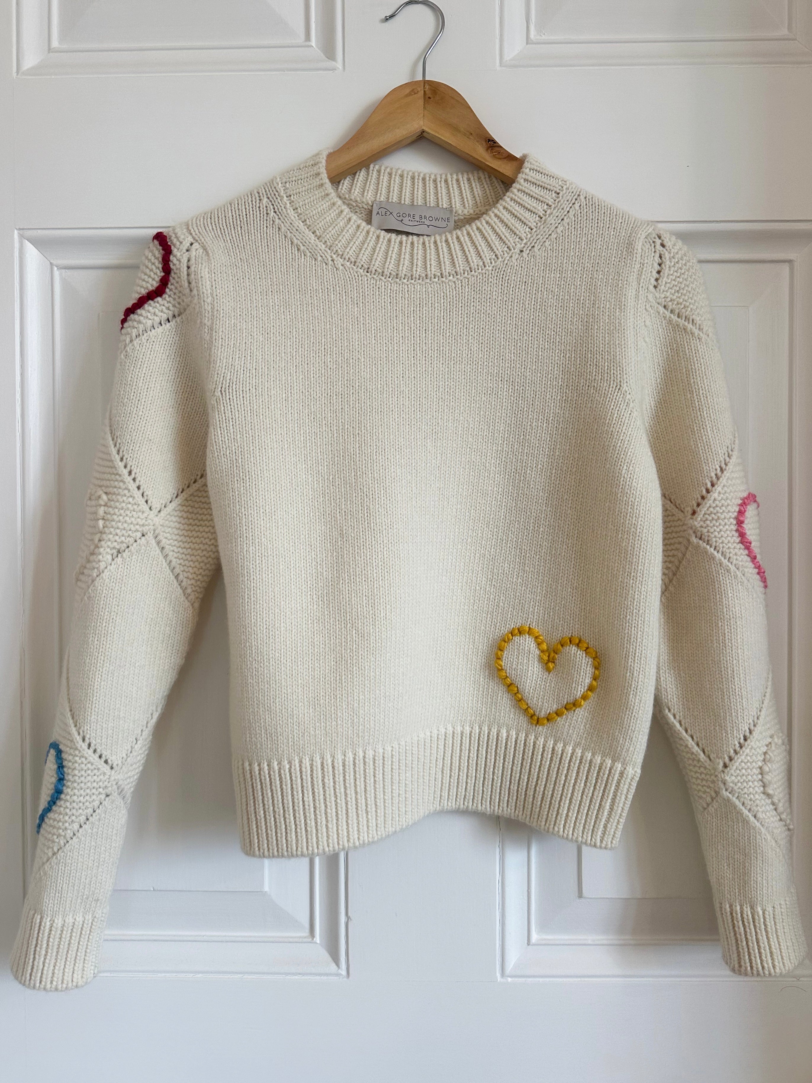 Bobble Stitch Heart Sweater