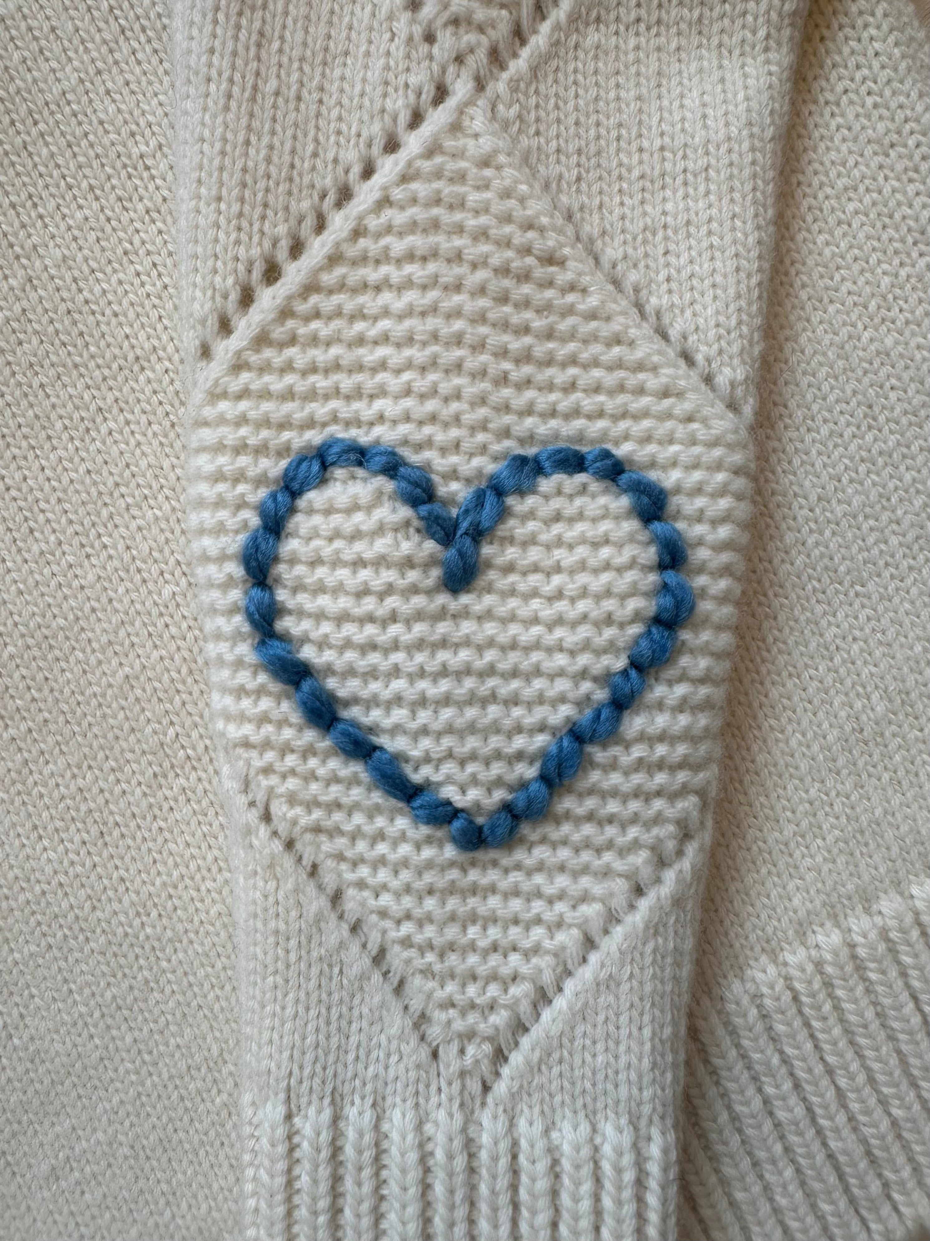 Bobble Stitch Heart Sweater