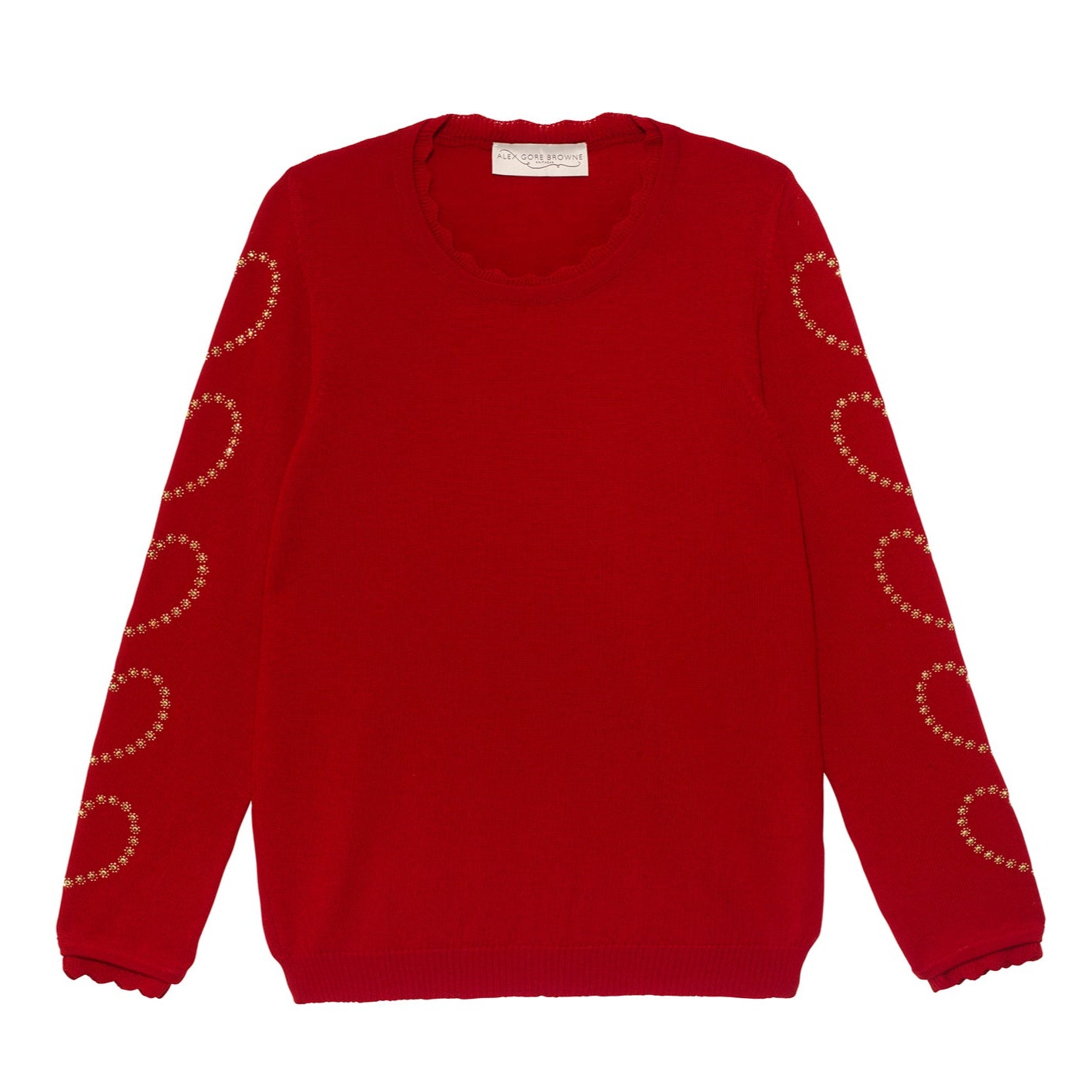 Heart Sleeve Sweater - Cherry Red