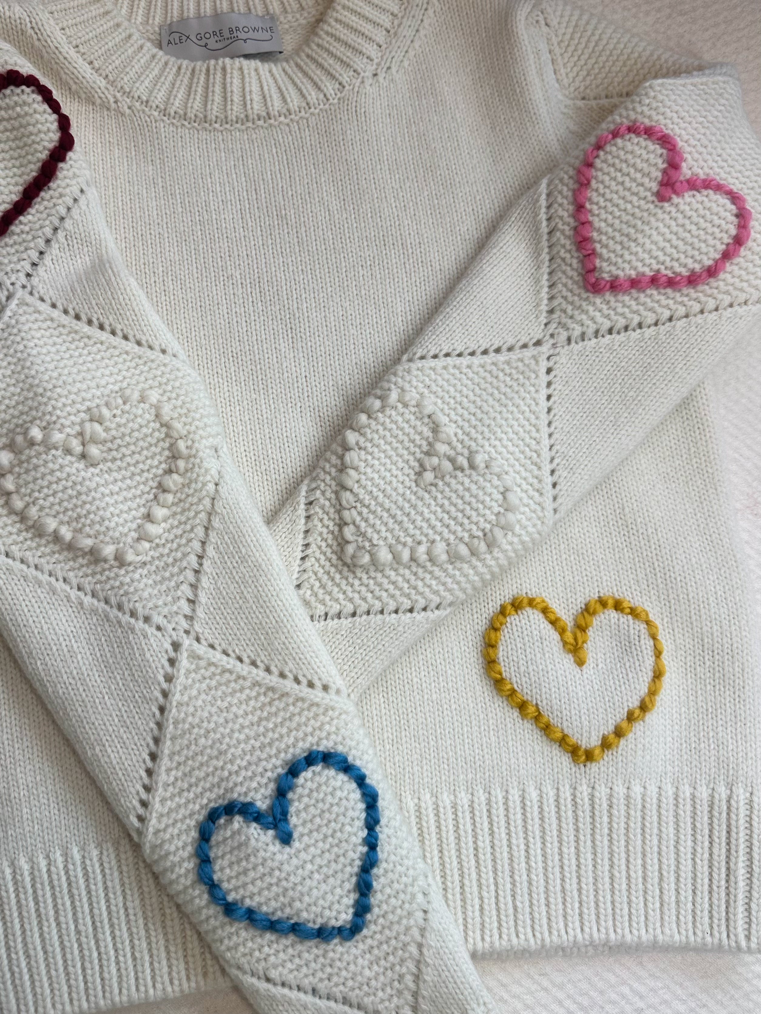 Bobble Stitch Heart Sweater