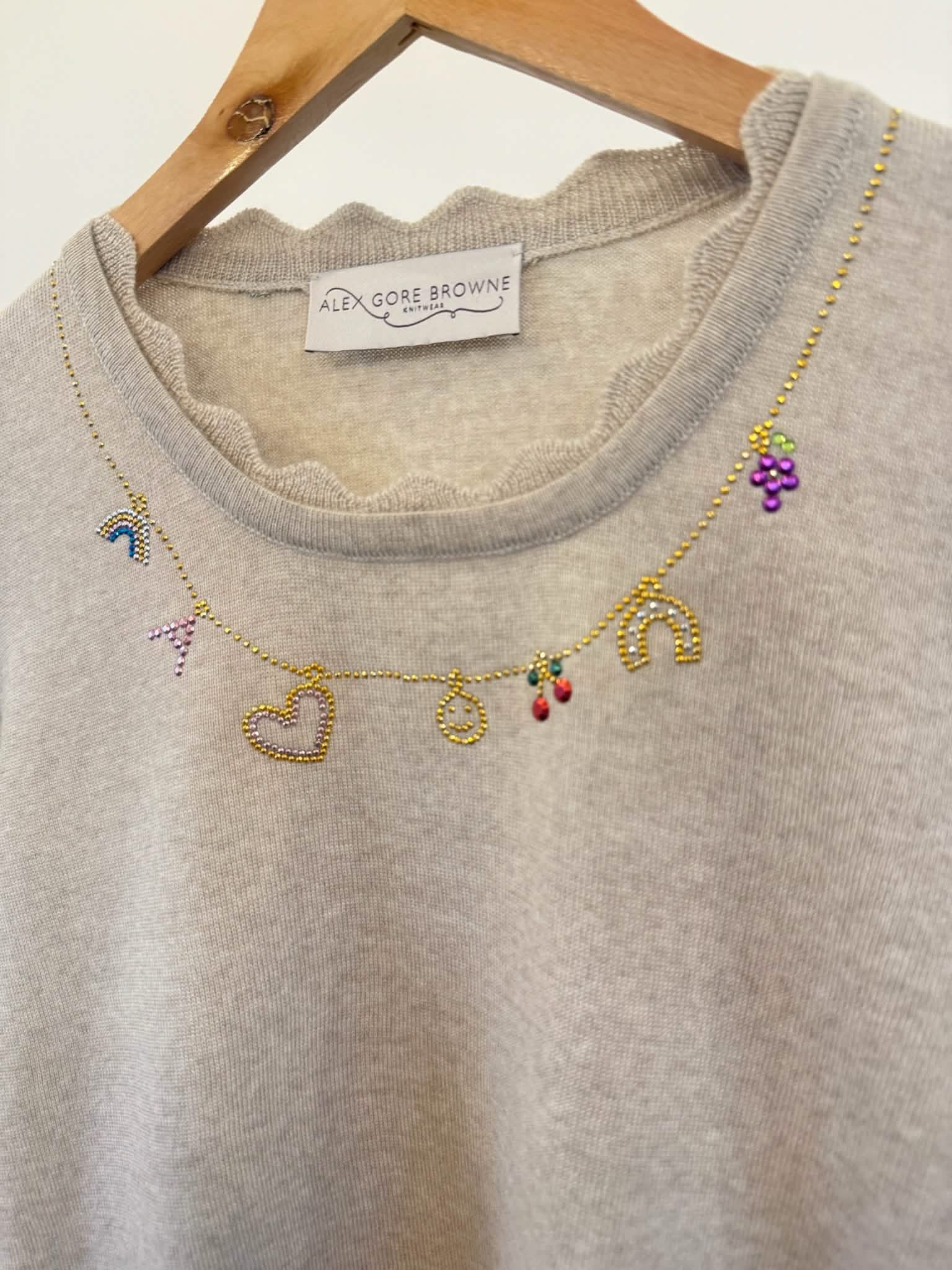 Charm Necklace Sweater - Biscuit Beige