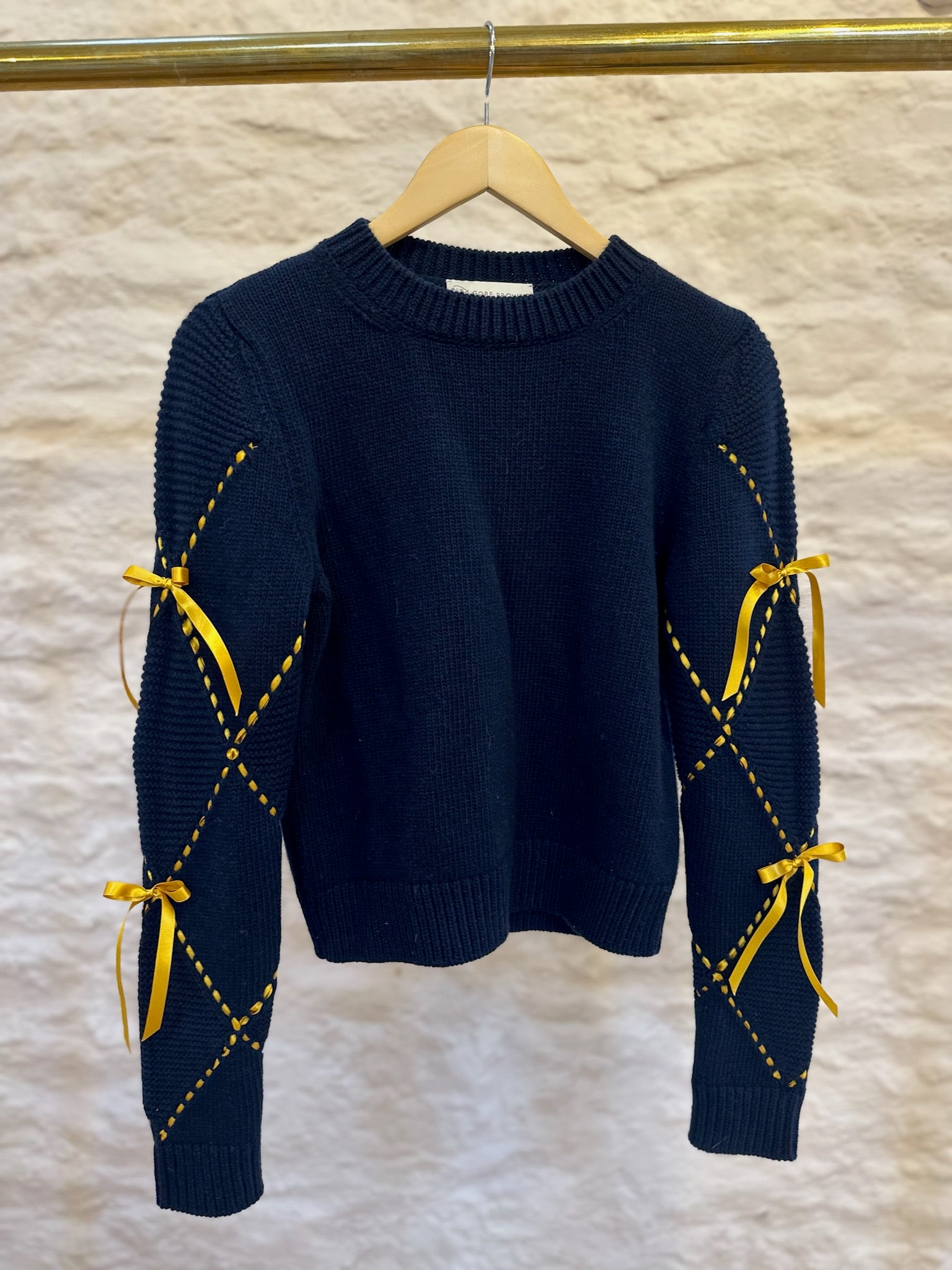 Harlequin Bow Sweater - Navy