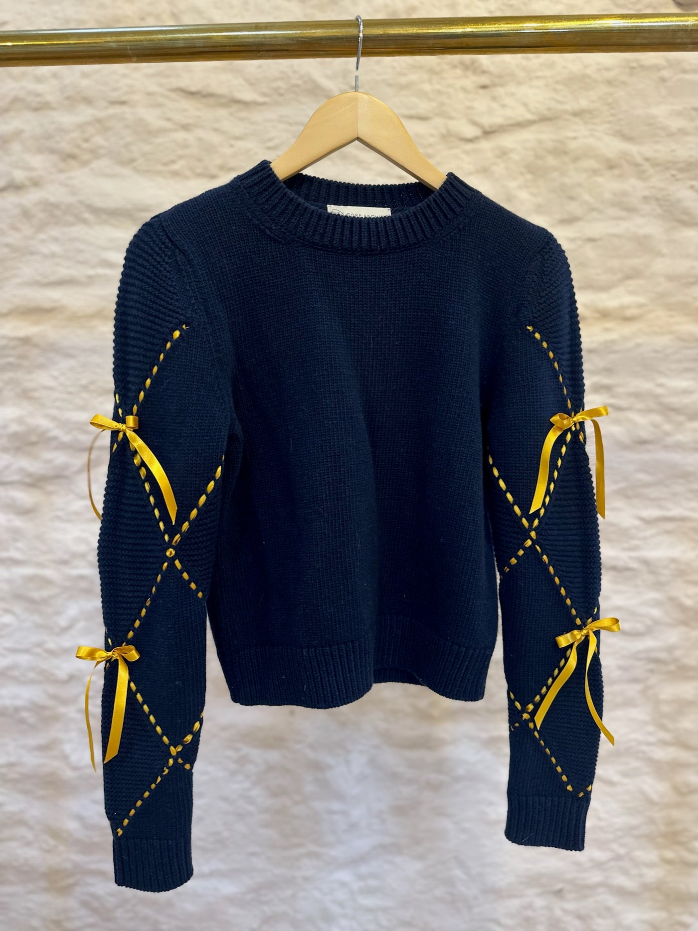 Harlequin Ribbon Bow Sweater - Navy