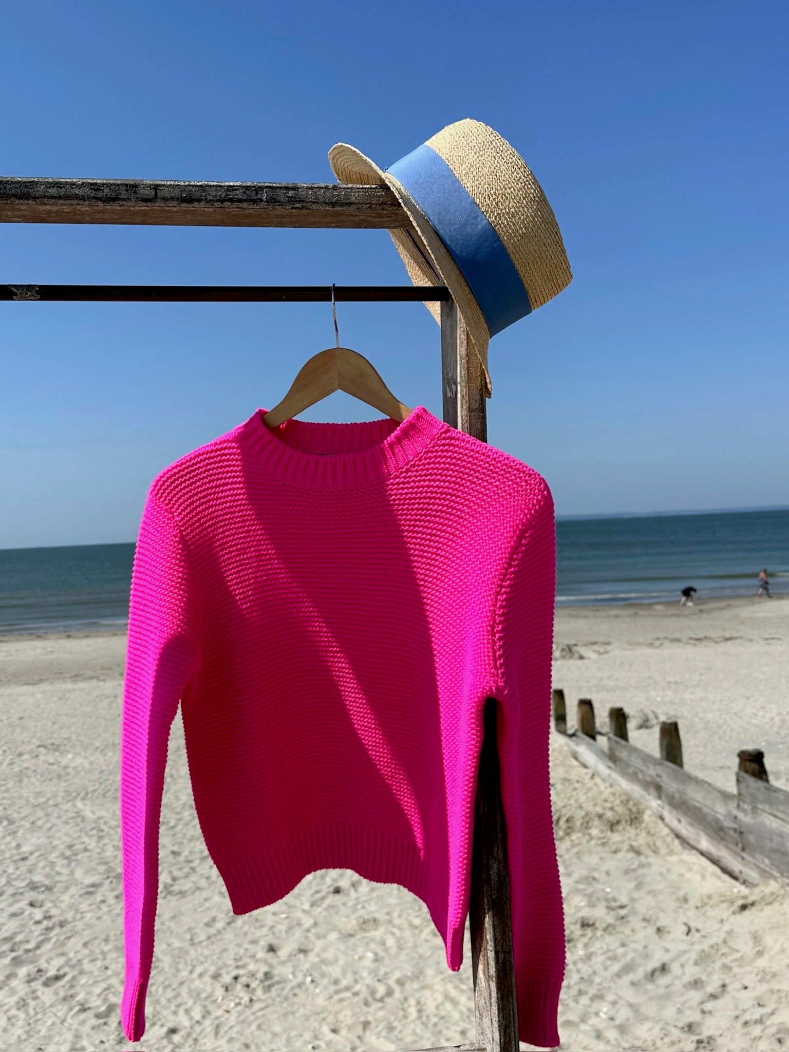 Purl Stitch Sweater - Hot Pink