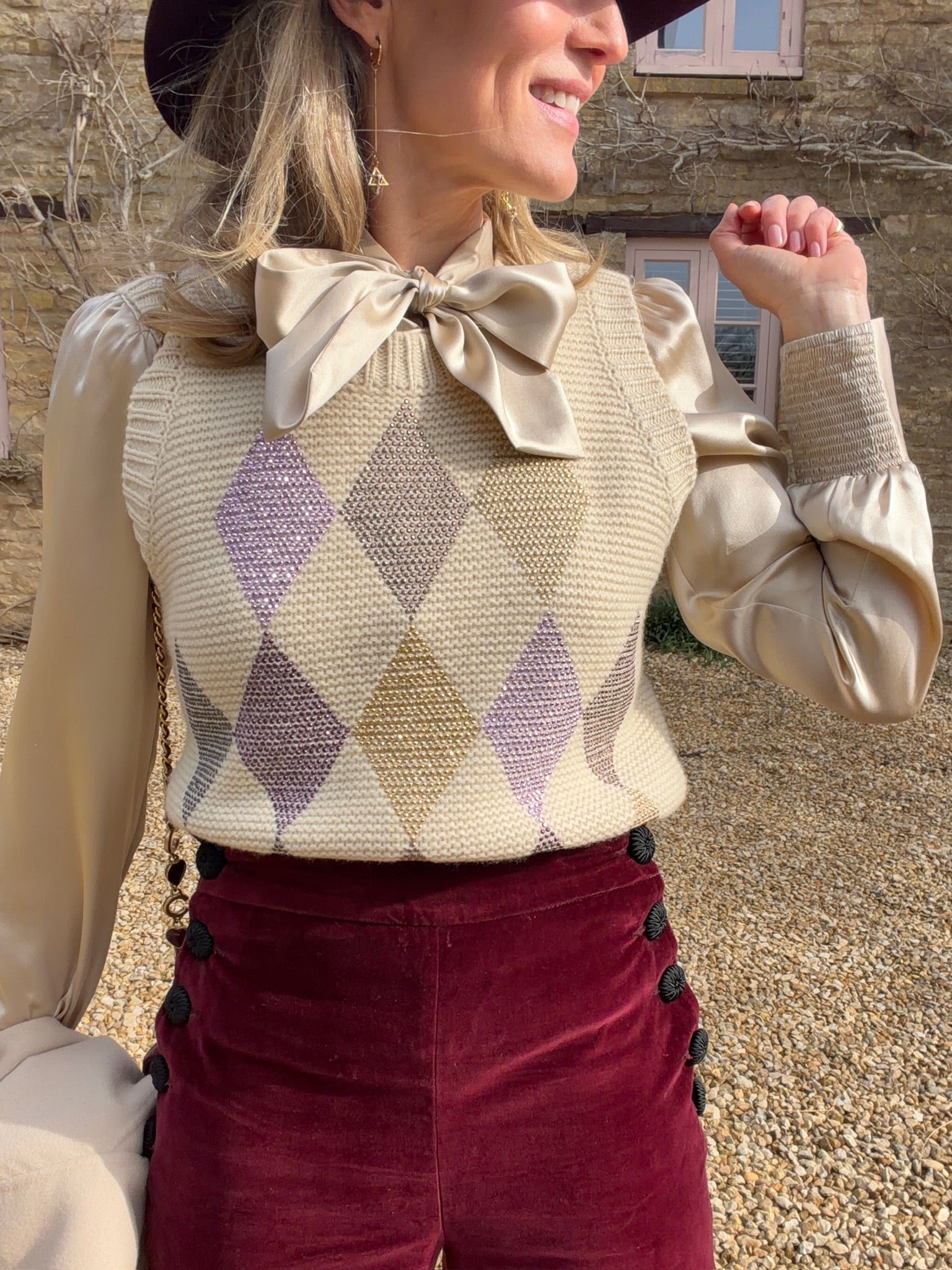 Harlequin Tank - Cream