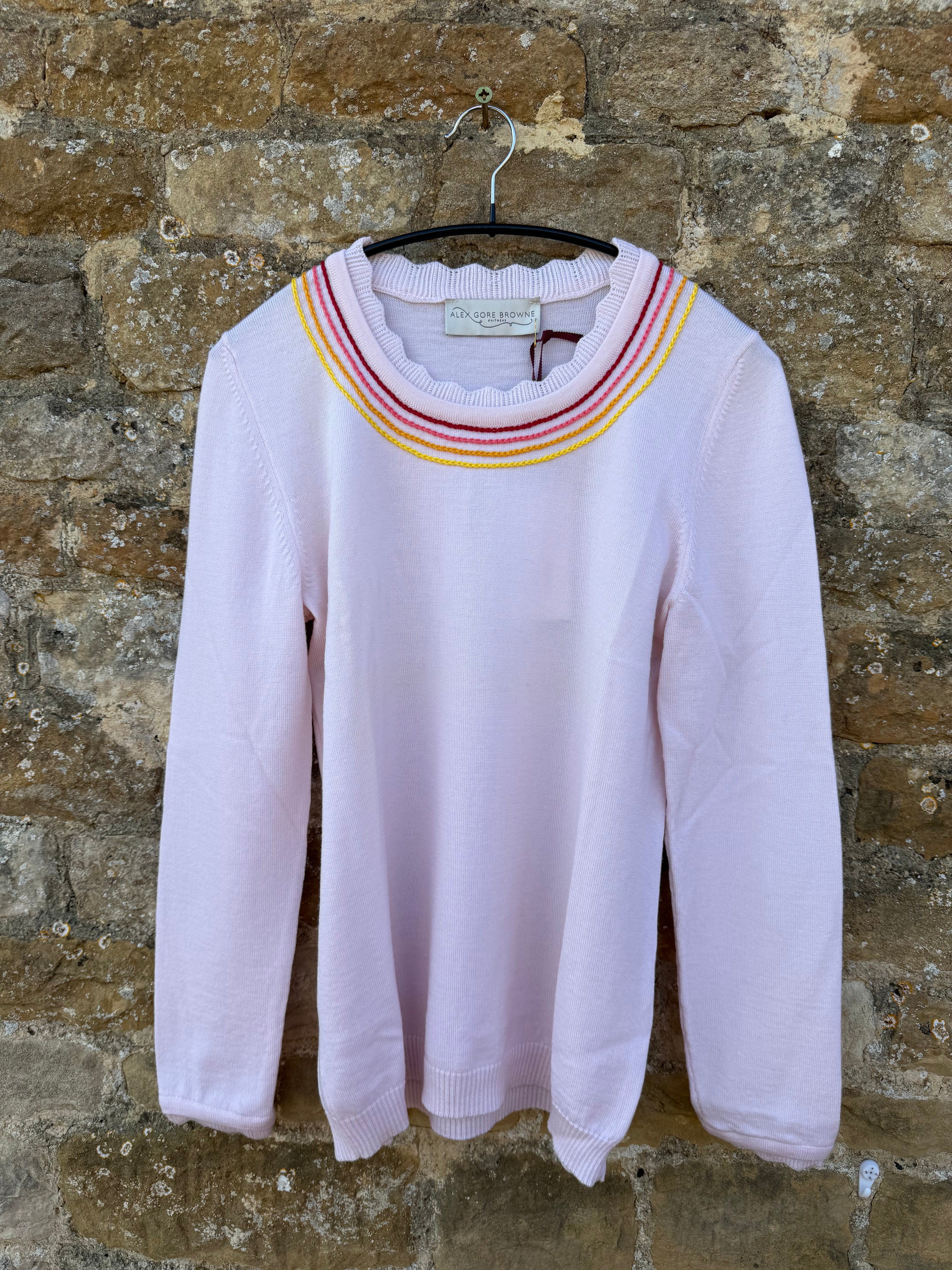 Chain Stitch Sweater - Pink