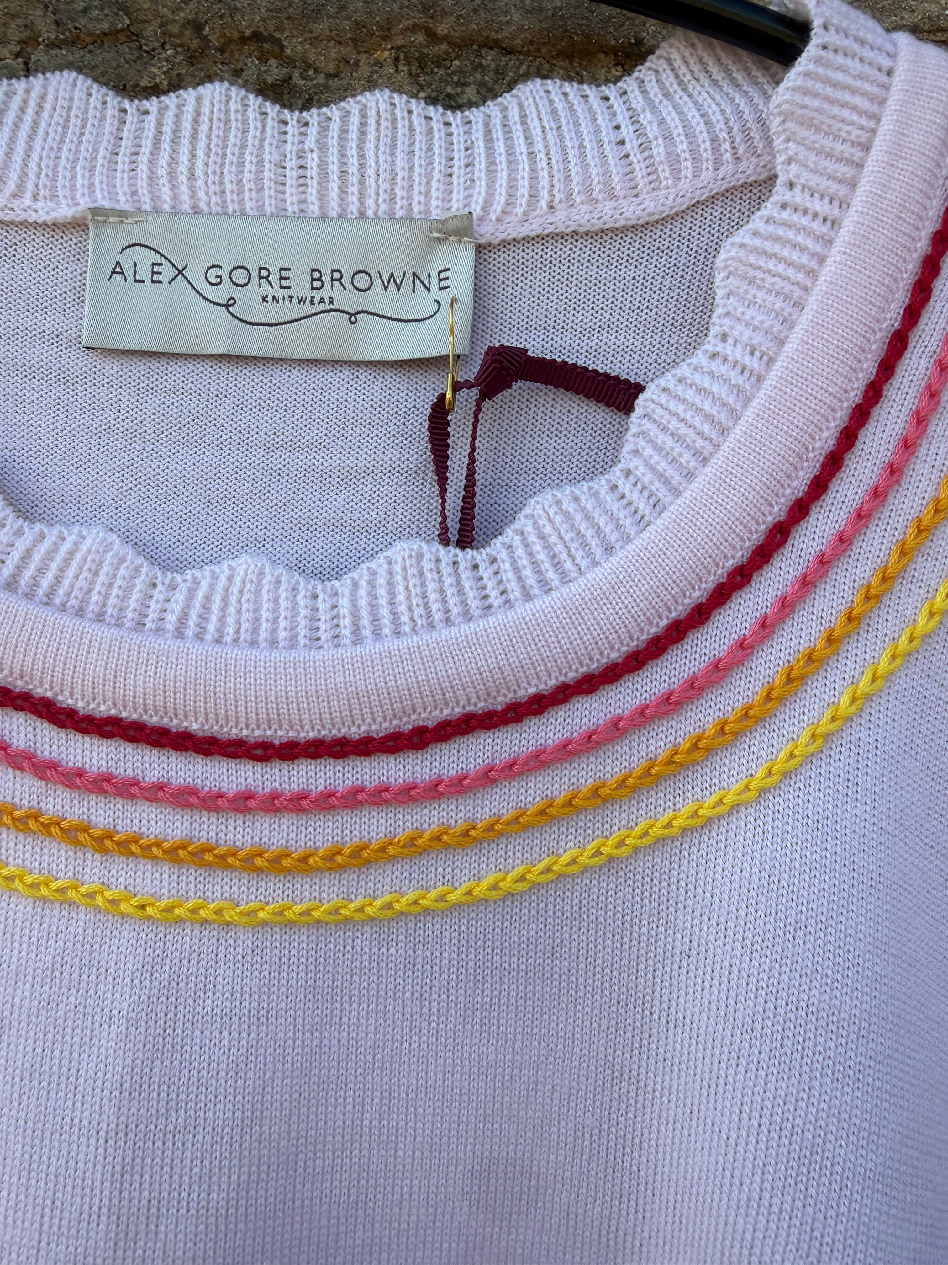 Chain Stitch Sweater - Pink