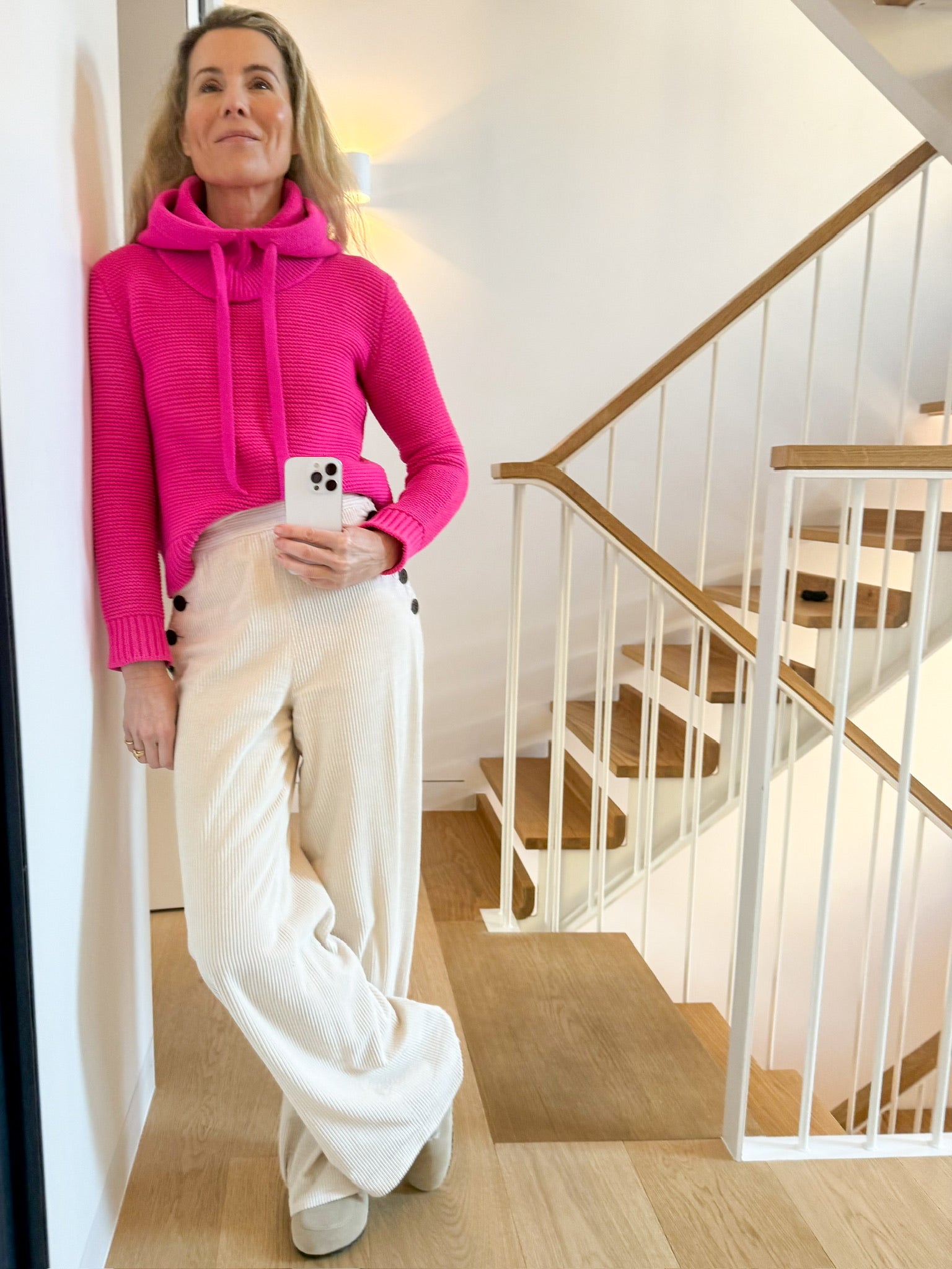 Purl Stitch Sweater - Hot Pink