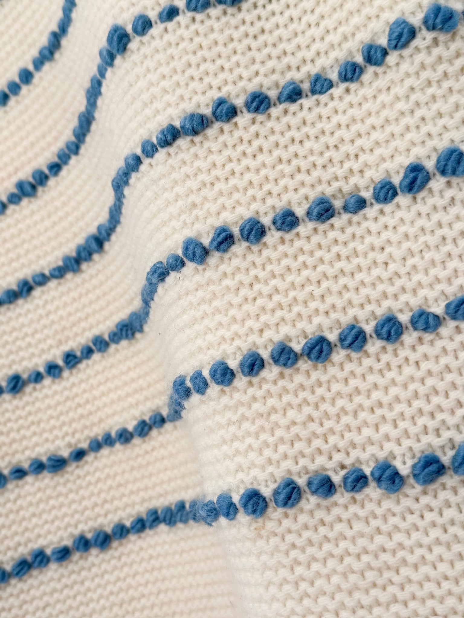 Bobble Breton Tank - Cream/Sky Blue