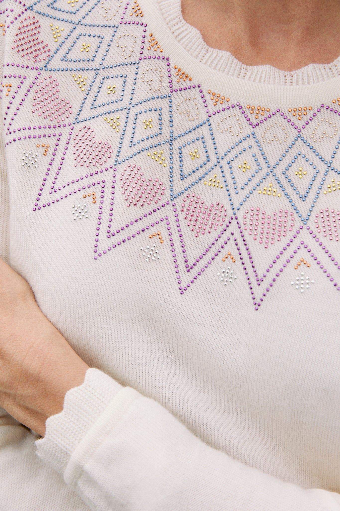 Fair Isle Heart Sweater L