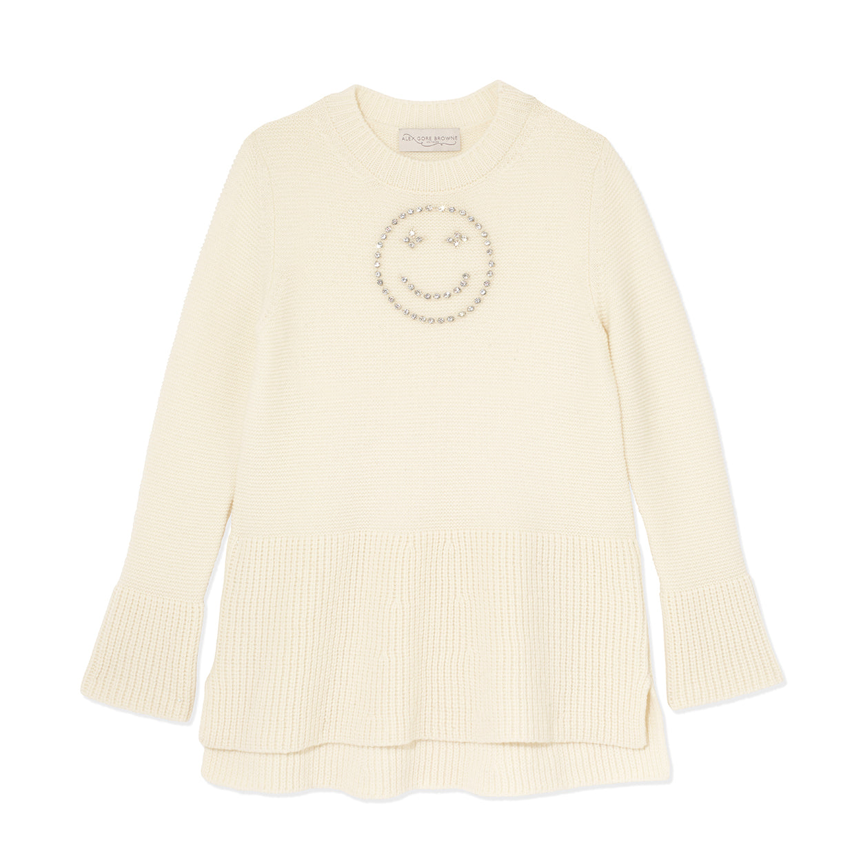 Crystal Happy Teddy Sweater  - Cream