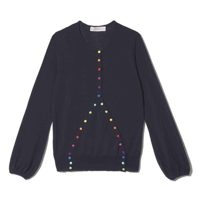 Navy Rainbow Criss Cross sweater