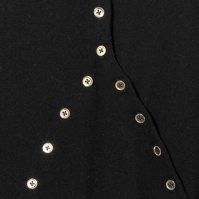 Detail Black Criss Cross Button Sweater