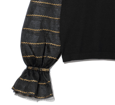 Carousel Sweater - Ric Rac Ribbon stripe - Black