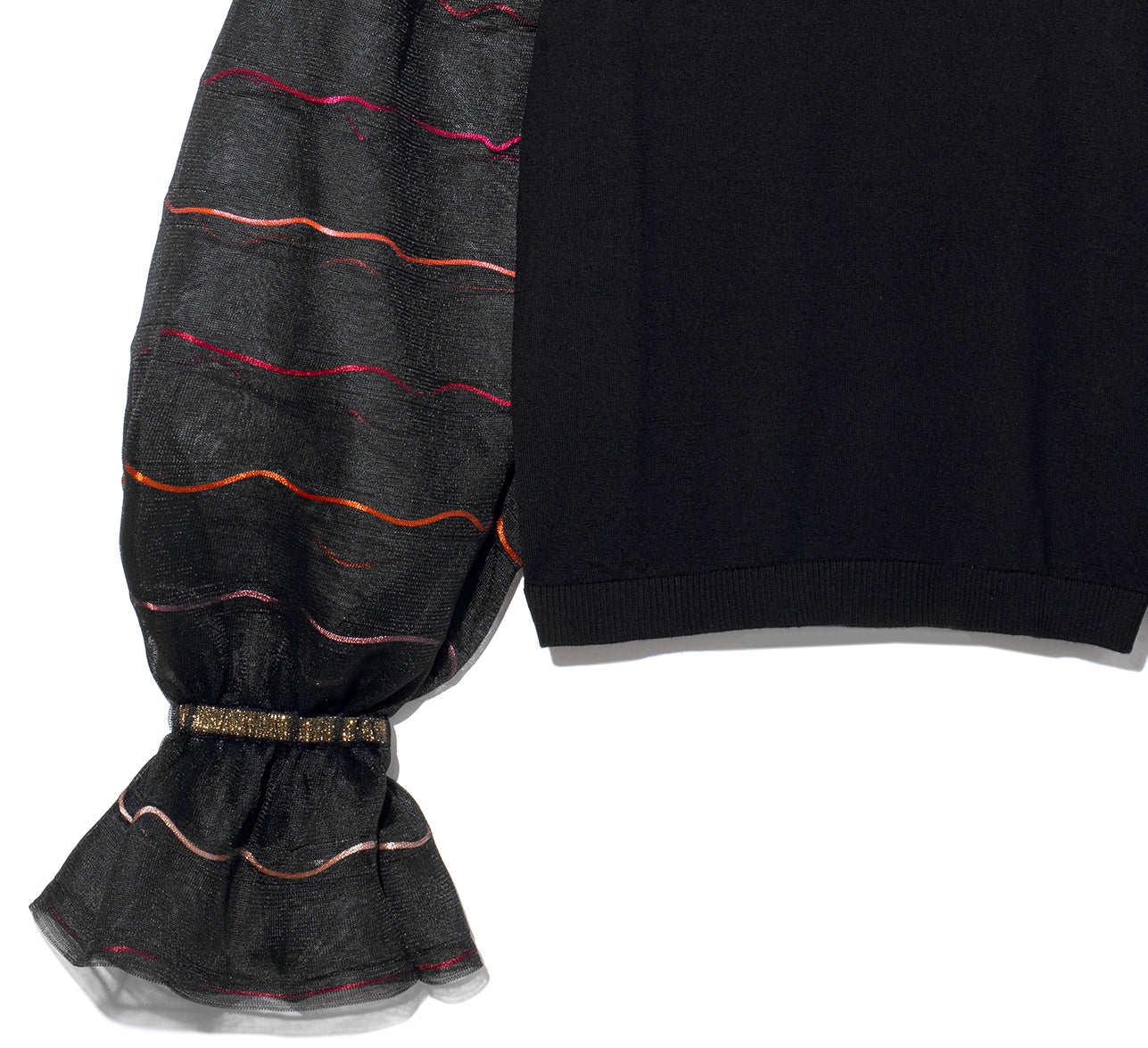 Carousel Sweater - Satin Cord stripe - Black