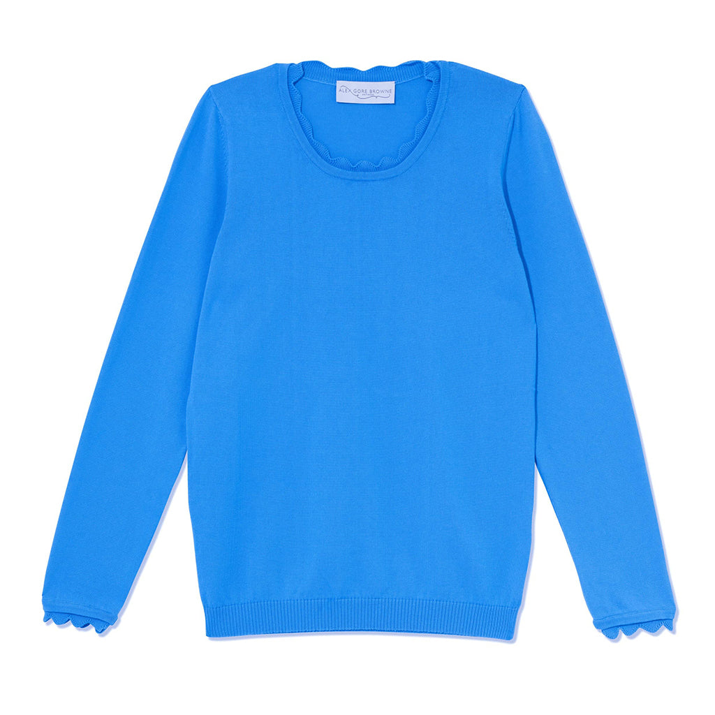 Cotton Basic Sweater - Cornflower Blue