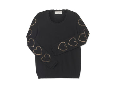 Heart Sleeve Sweater - Black