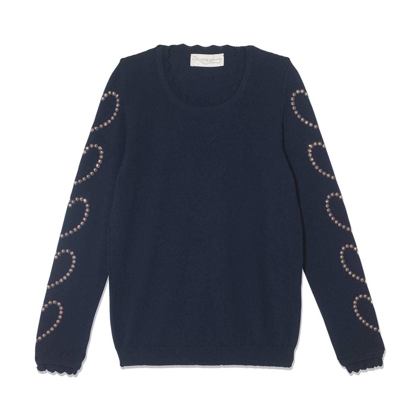 Heart Sleeve Sweater - Navy