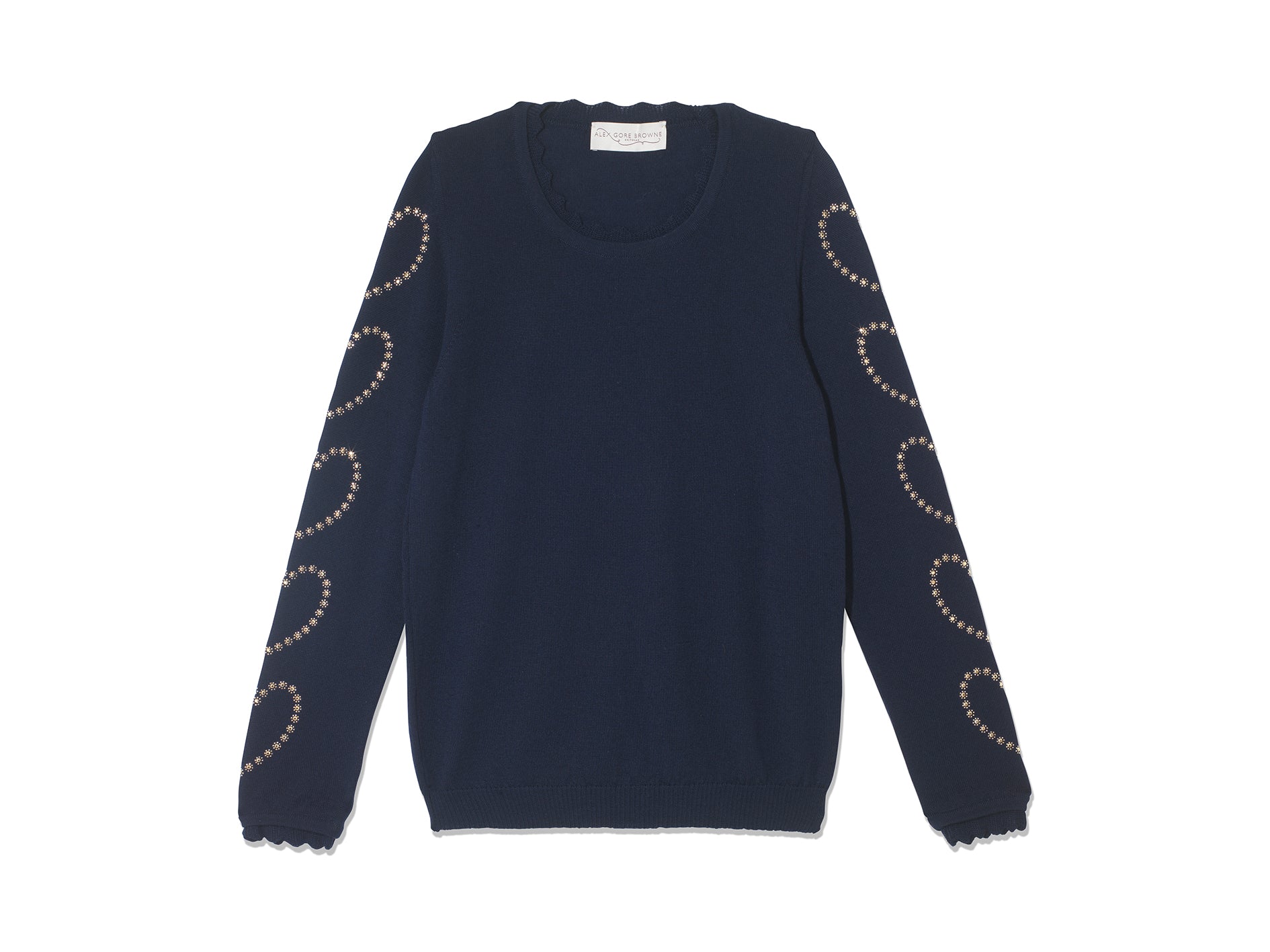 Heart Sleeve Sweater - Navy