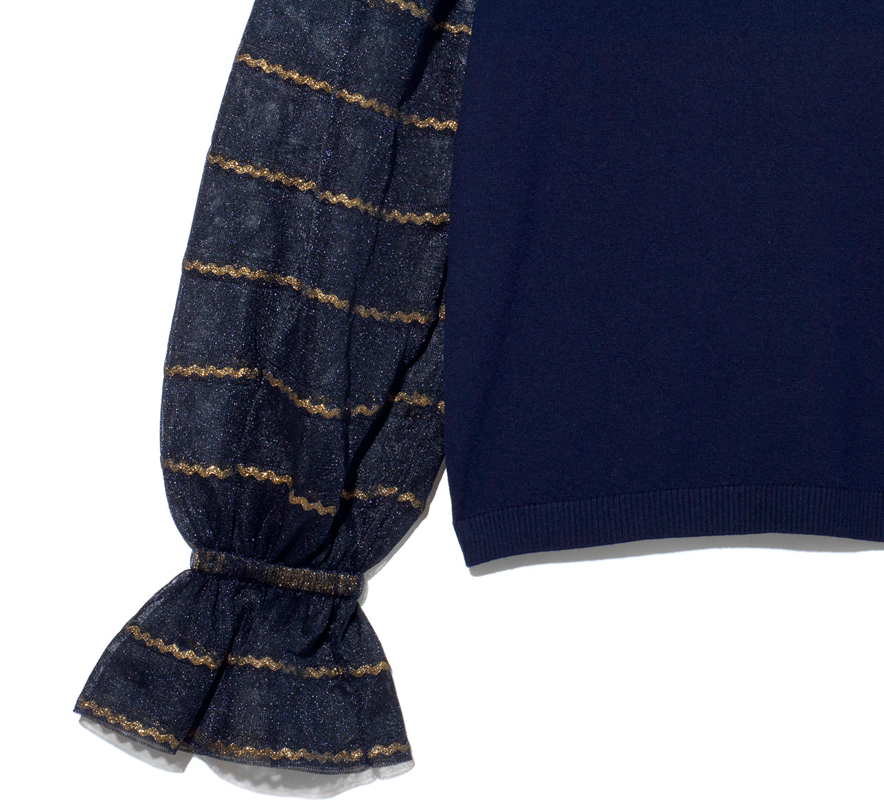 Carousel Sweater - Ric Rac Ribbon stripe - Navy