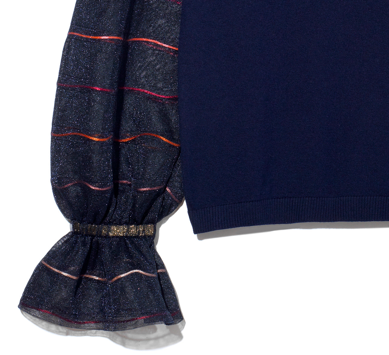 Carousel Sweater - Satin Cord stripe - Navy