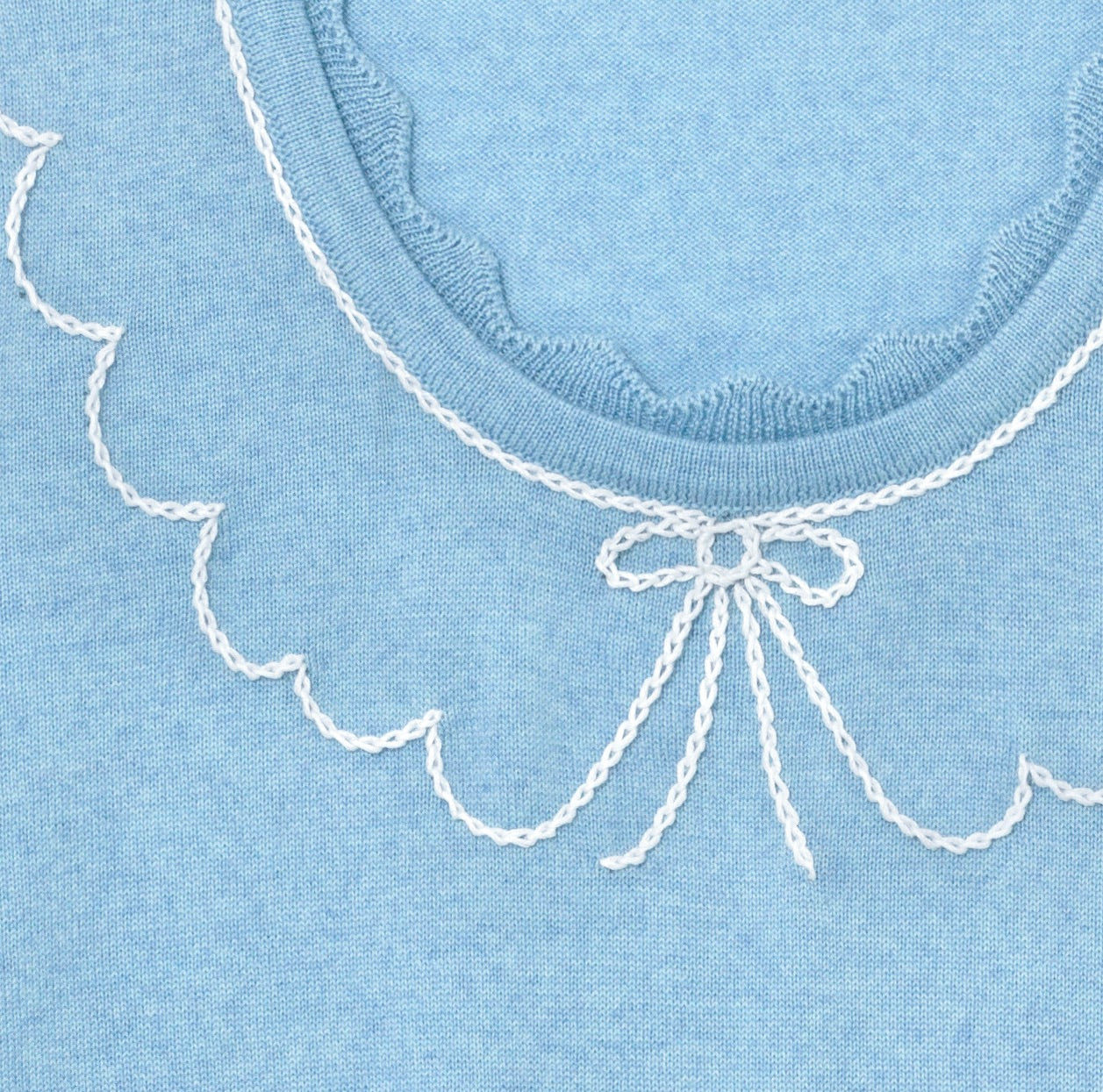 Peter Pan Collar Sweater - Light Blue