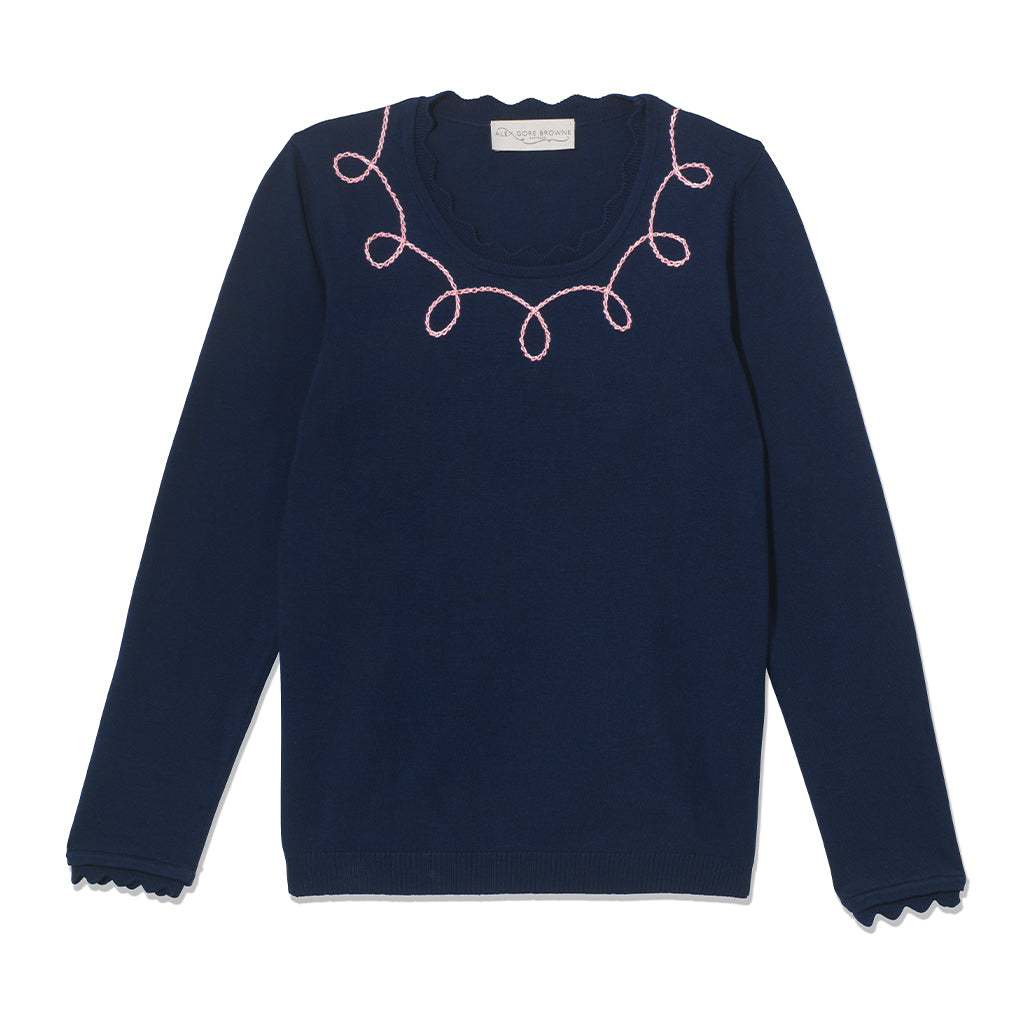 Rodeo Cotton Sweater - Navy