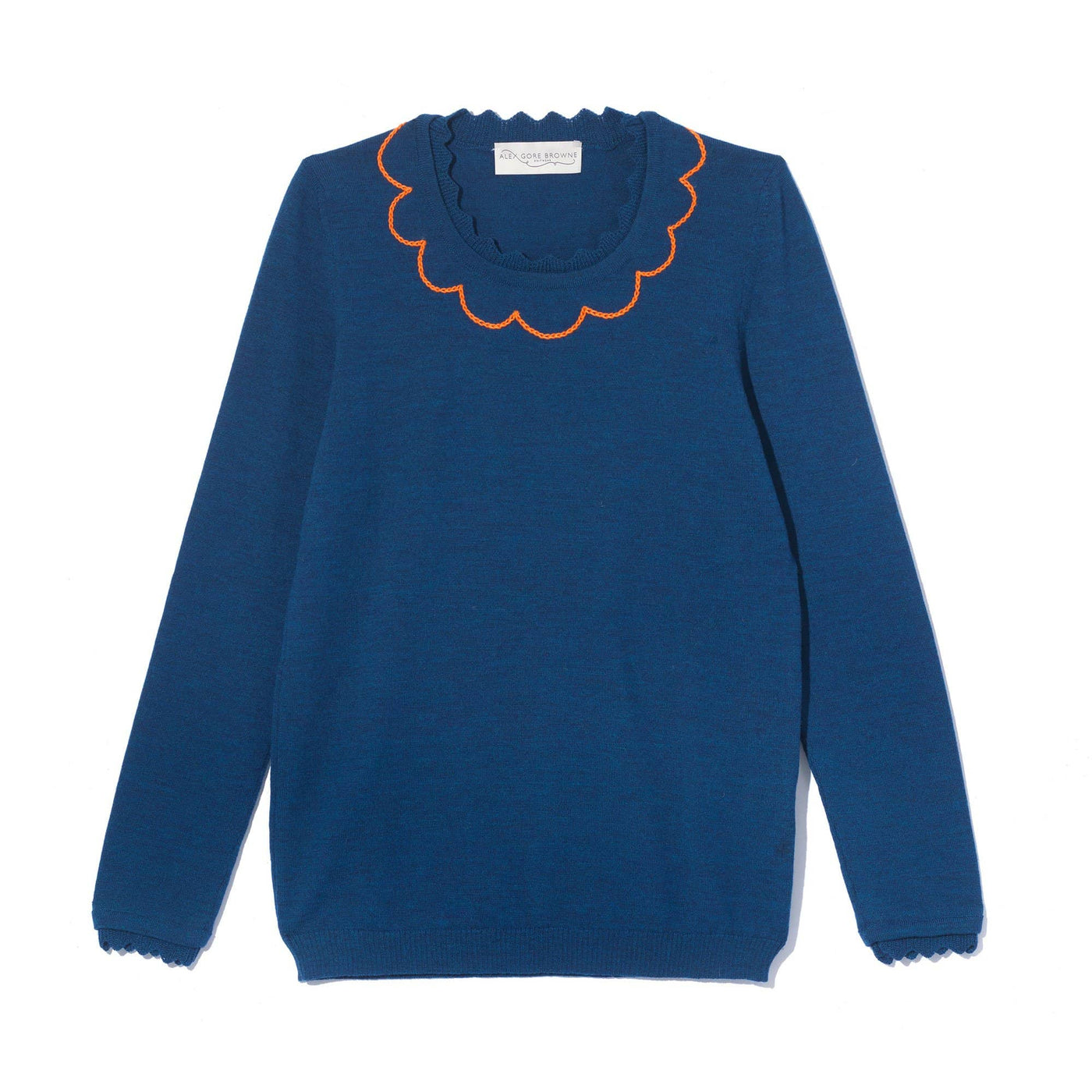 Scallop Collar Sweater - Petrol Blue