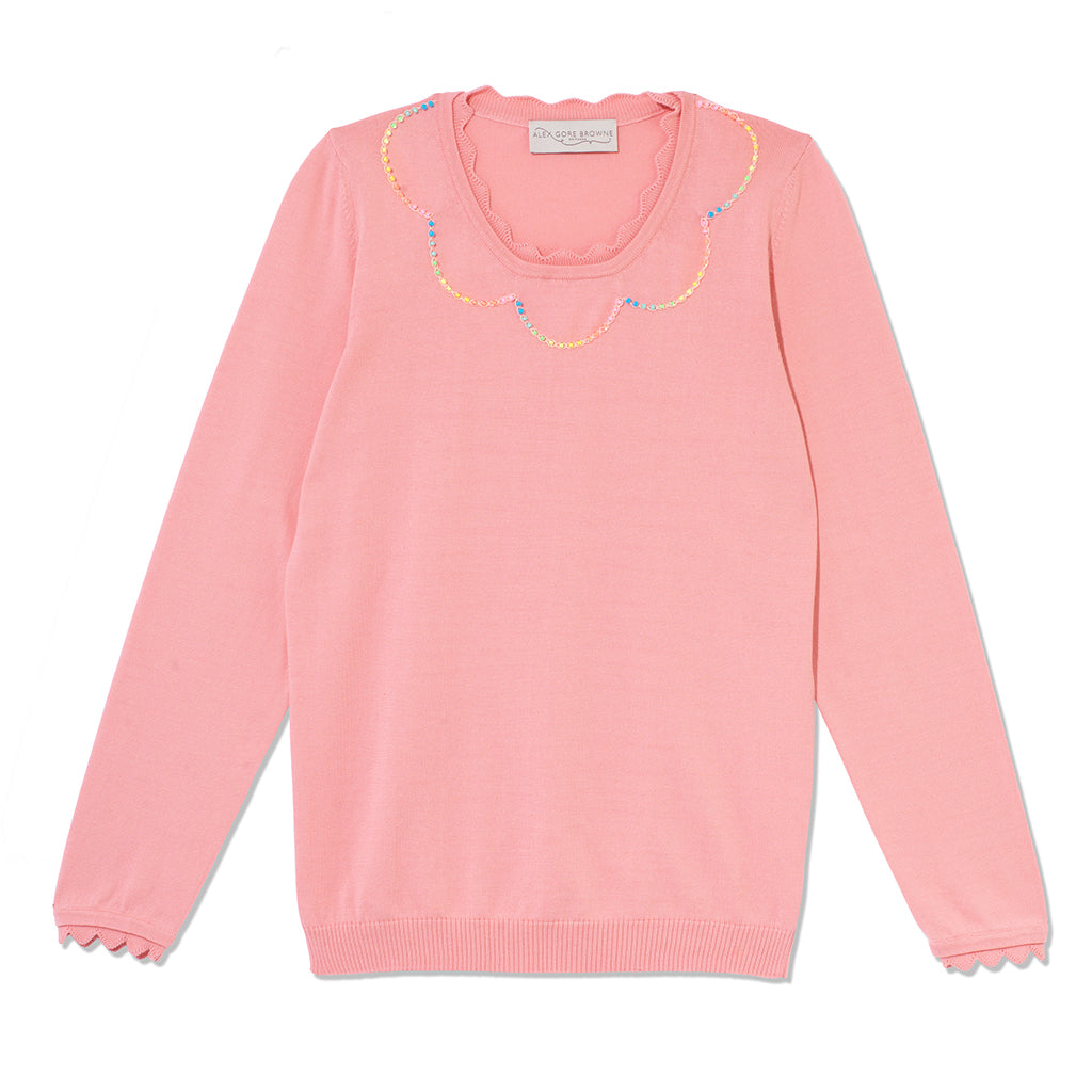 Cotton Rainbow Sprinkles Sweater - Pink