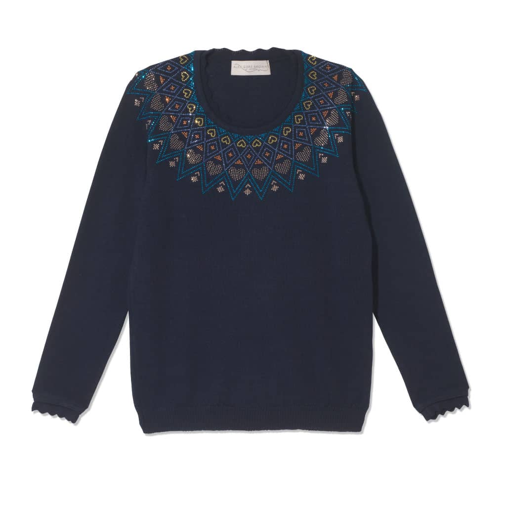 Fair Isle Heart Sweater - Navy